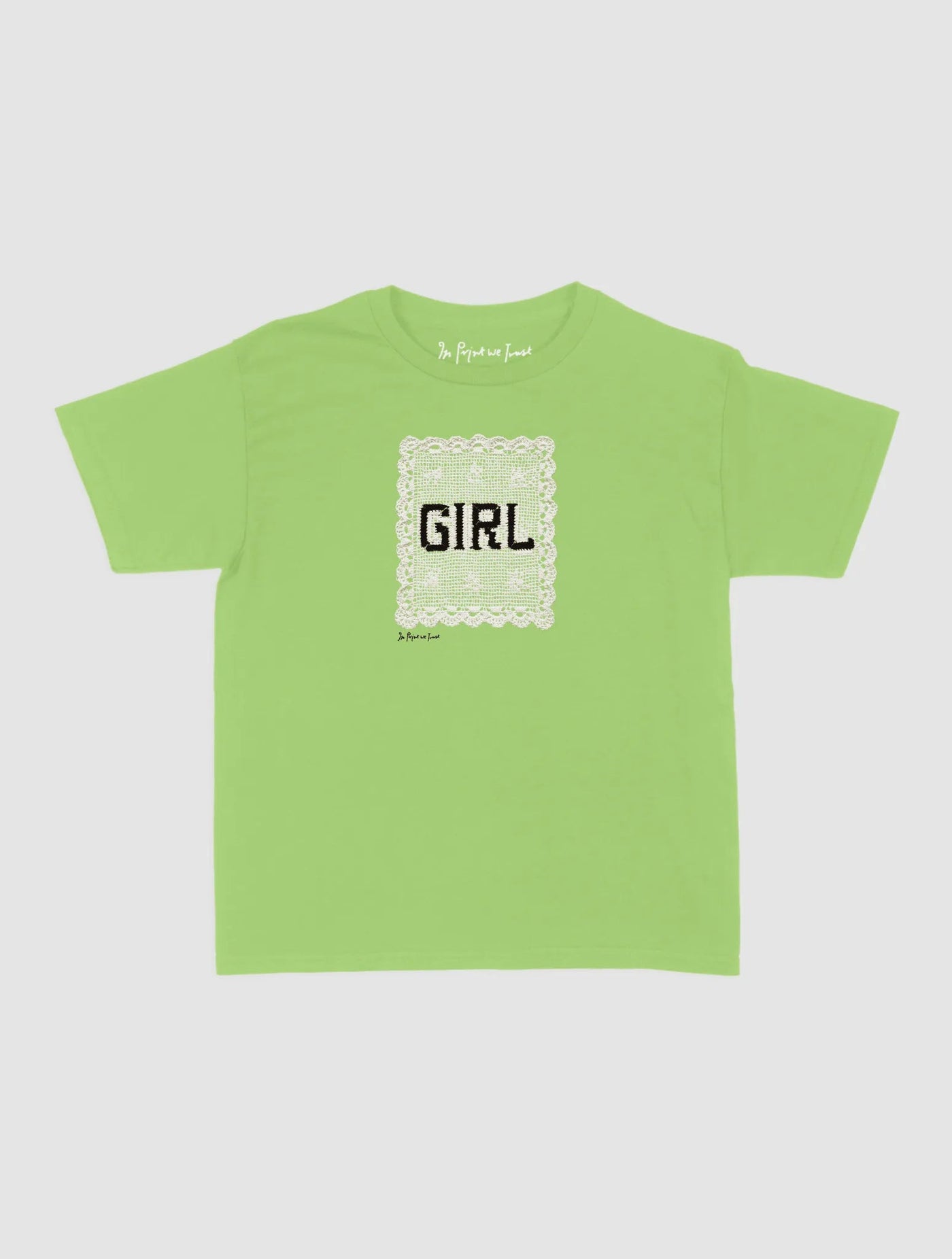girl crochet baby tee - In Print We Trust