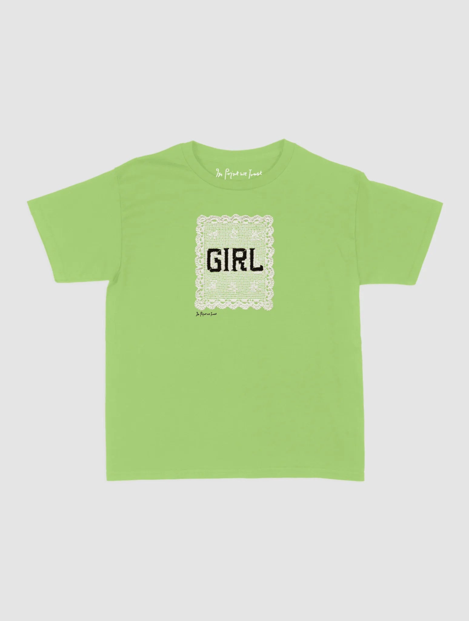 girl crochet baby tee - In Print We Trust