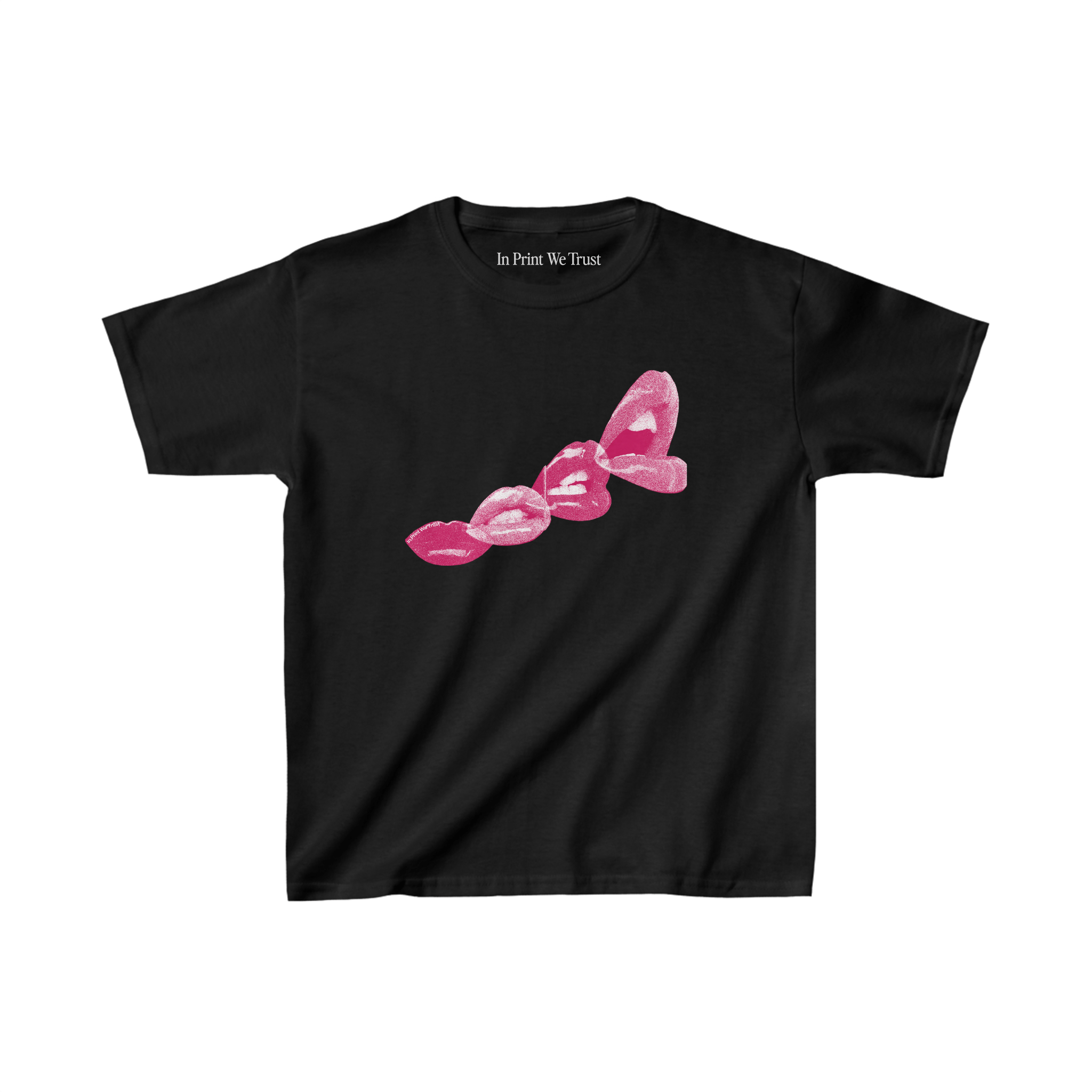 give me a kiss essential baby tee - In Print We Trust