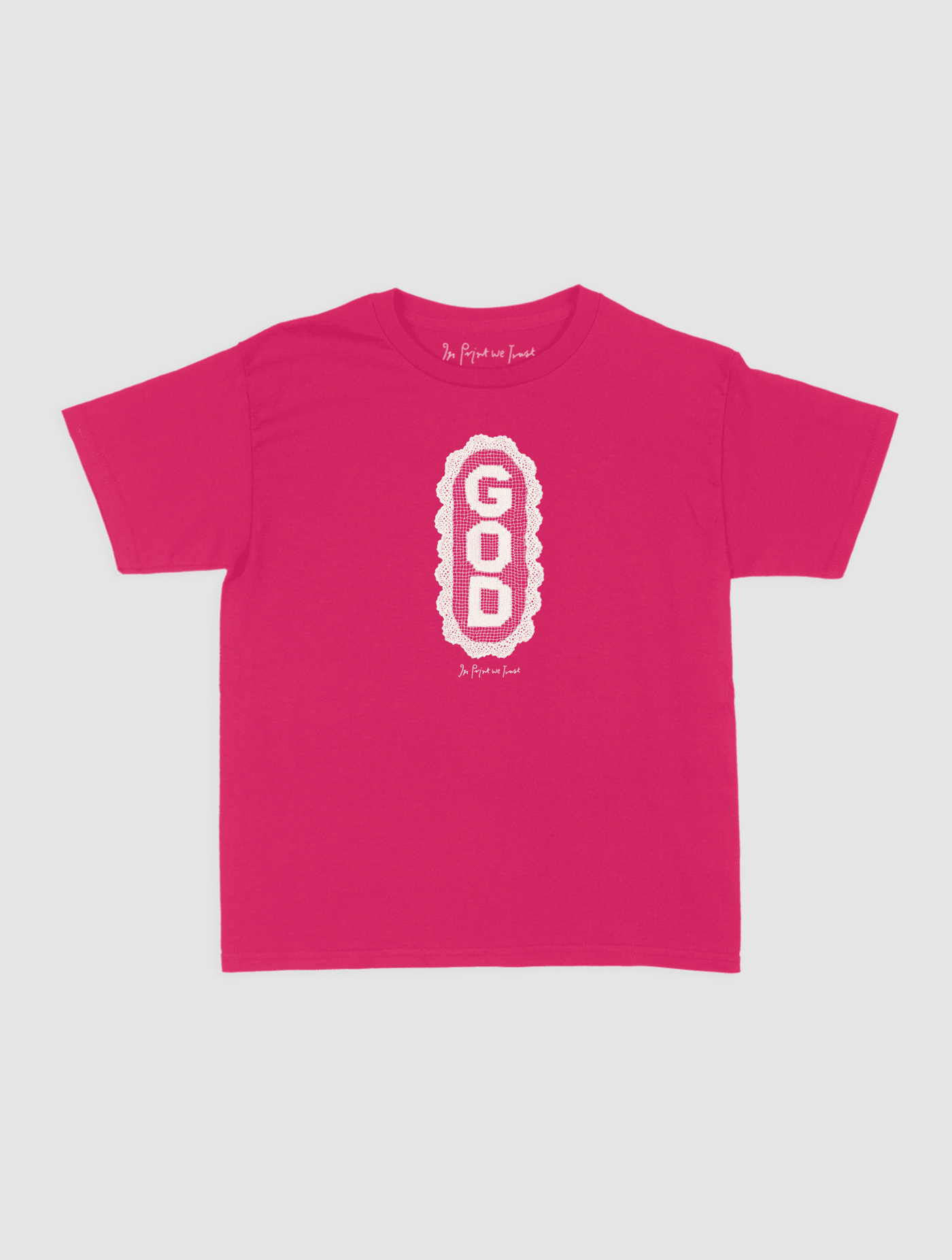 god crochet baby tee - In Print We Trust