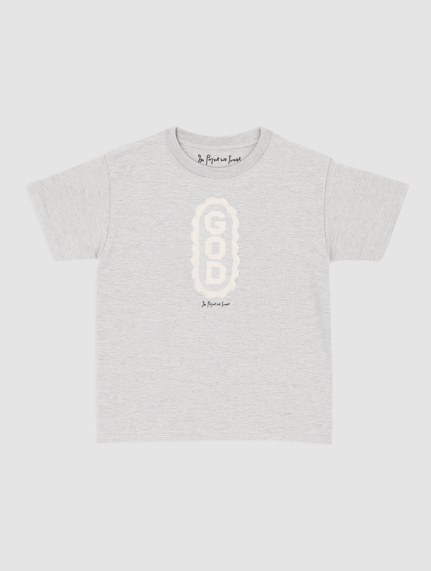 god crochet baby tee - In Print We Trust