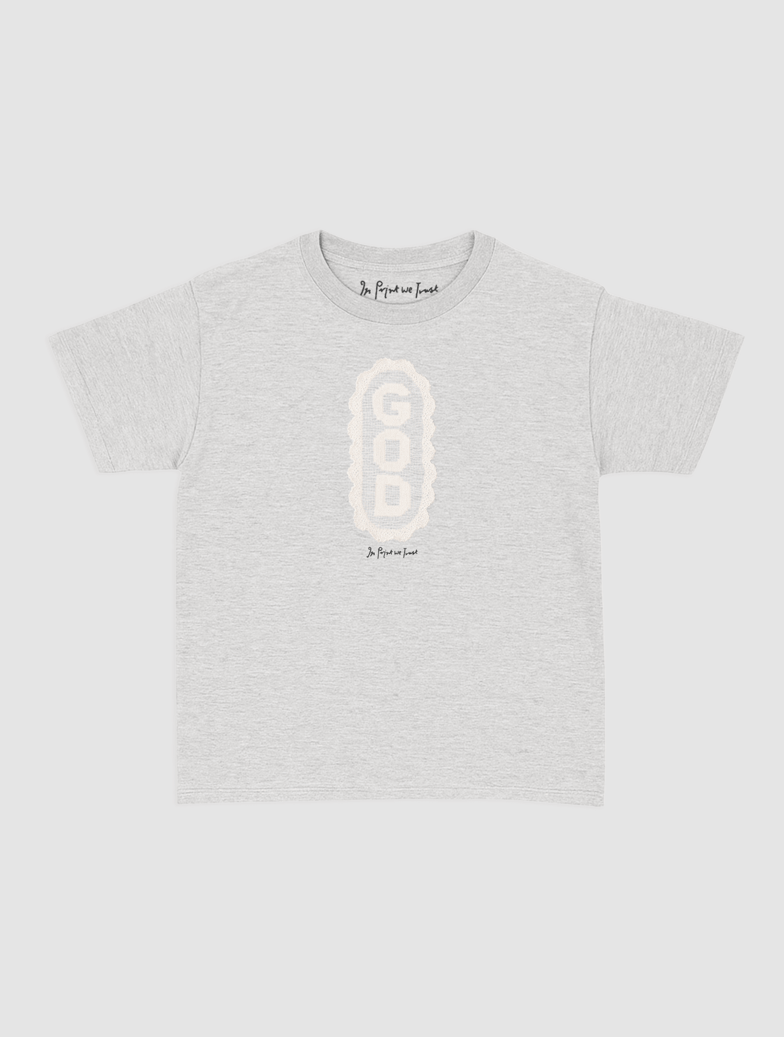 god crochet baby tee - In Print We Trust