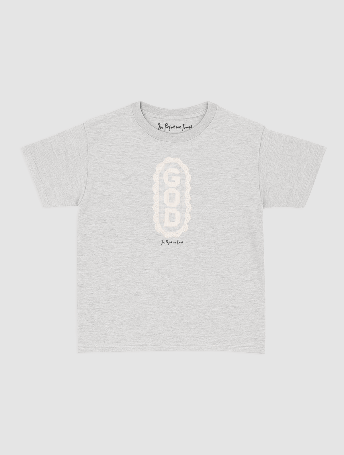 god crochet baby tee - In Print We Trust