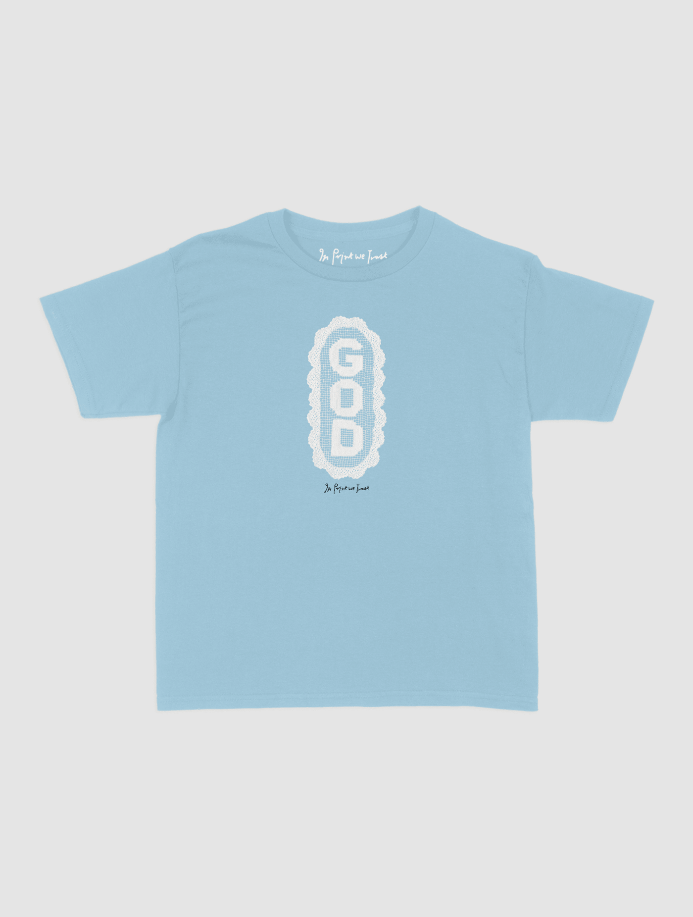 god crochet baby tee - In Print We Trust