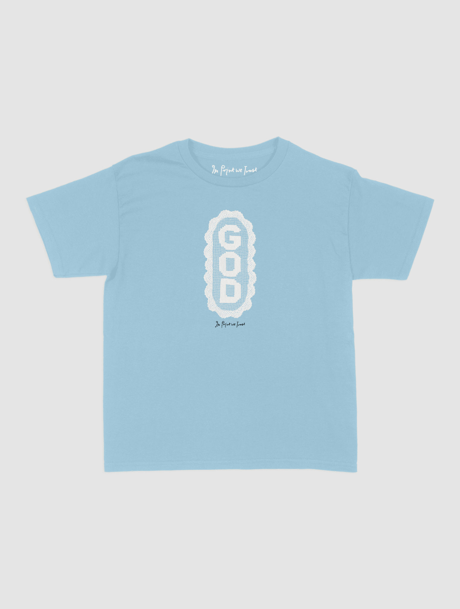 god crochet baby tee - In Print We Trust