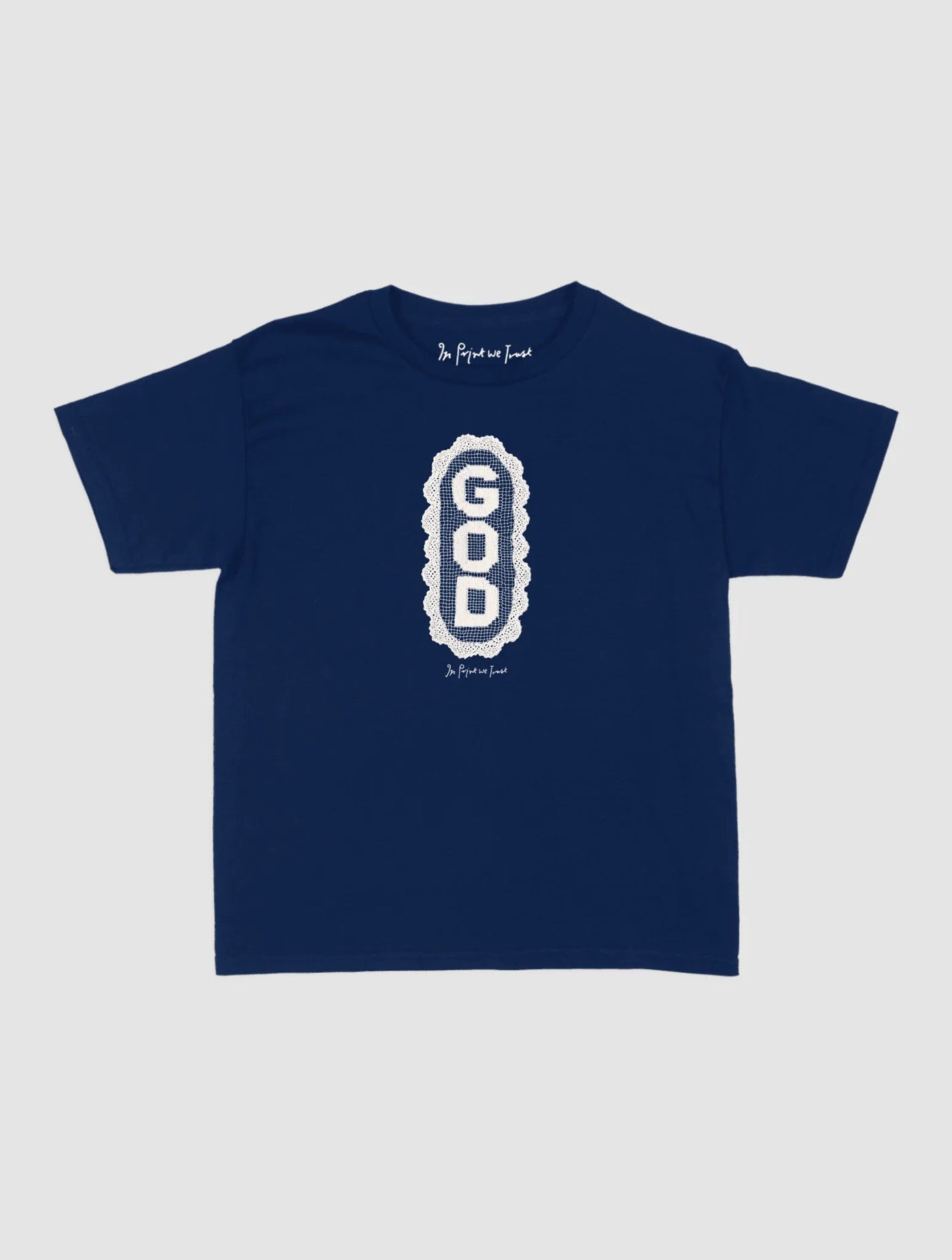 god crochet baby tee - In Print We Trust