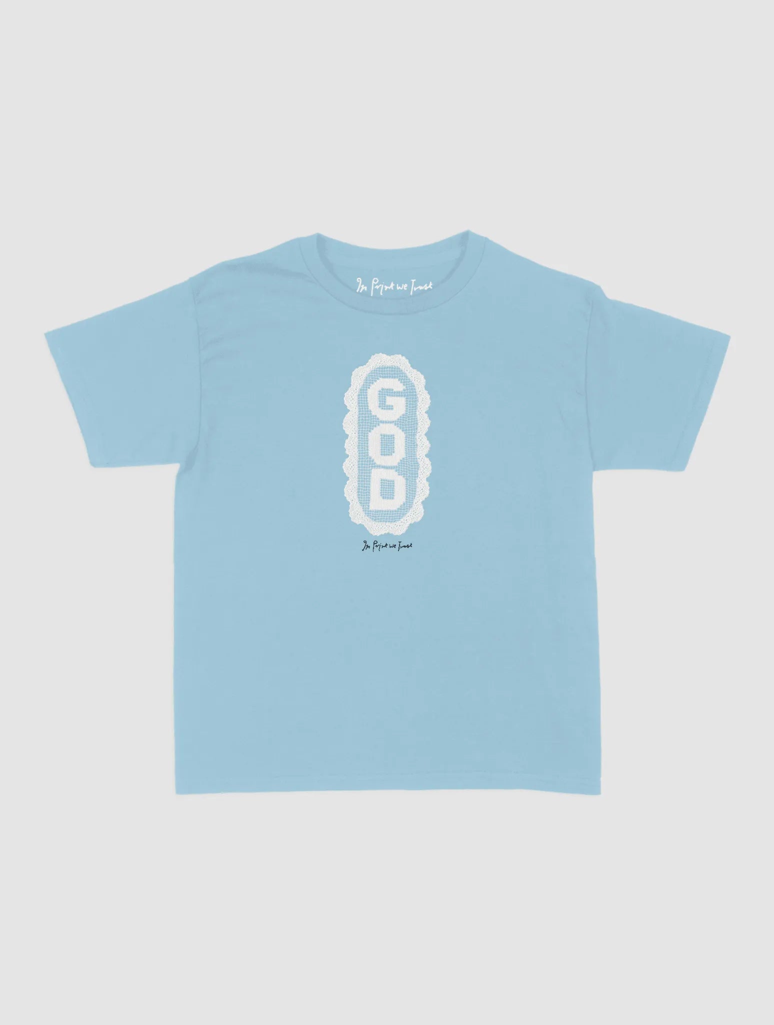 god crochet baby tee - In Print We Trust