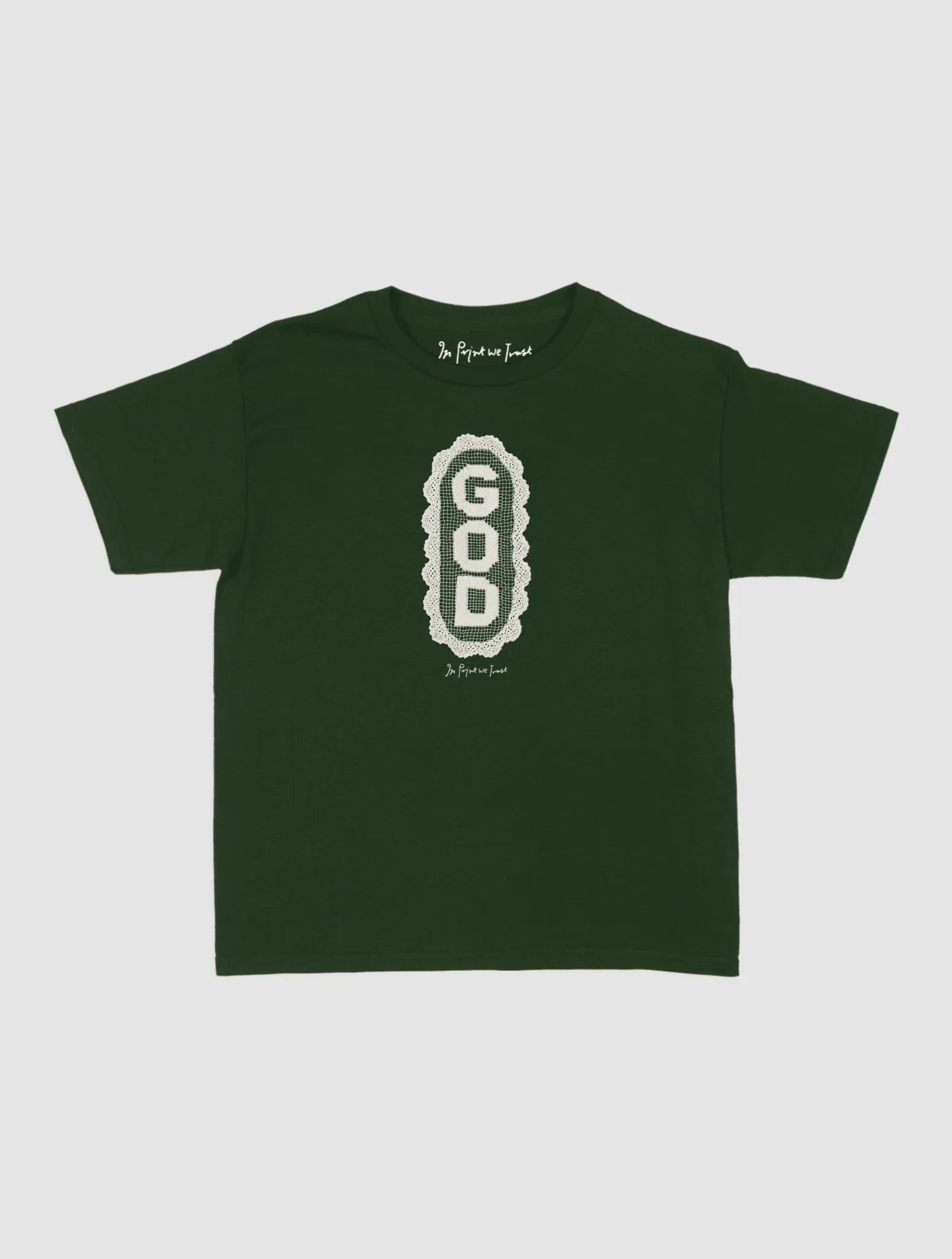 god crochet baby tee - In Print We Trust