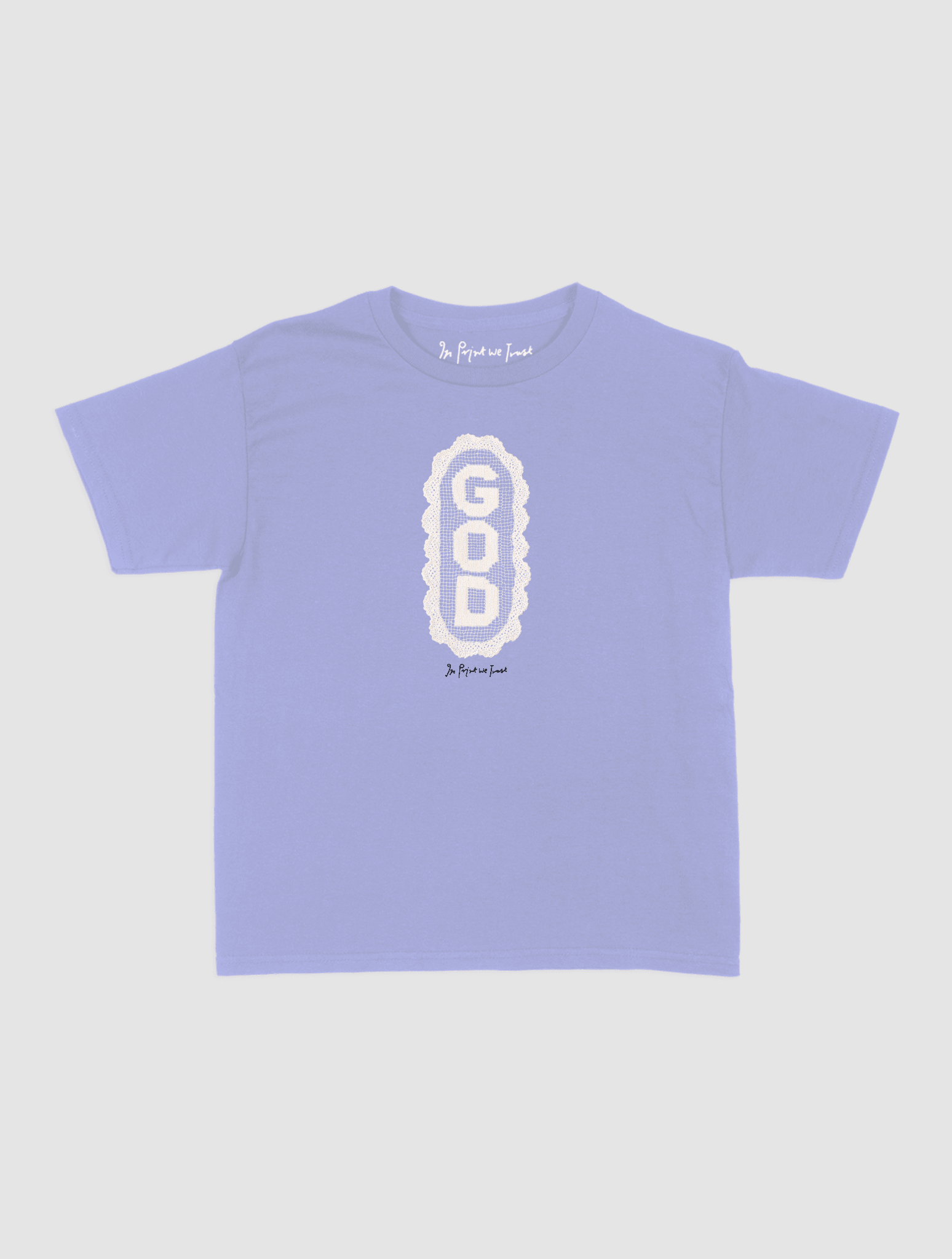 god crochet baby tee - In Print We Trust