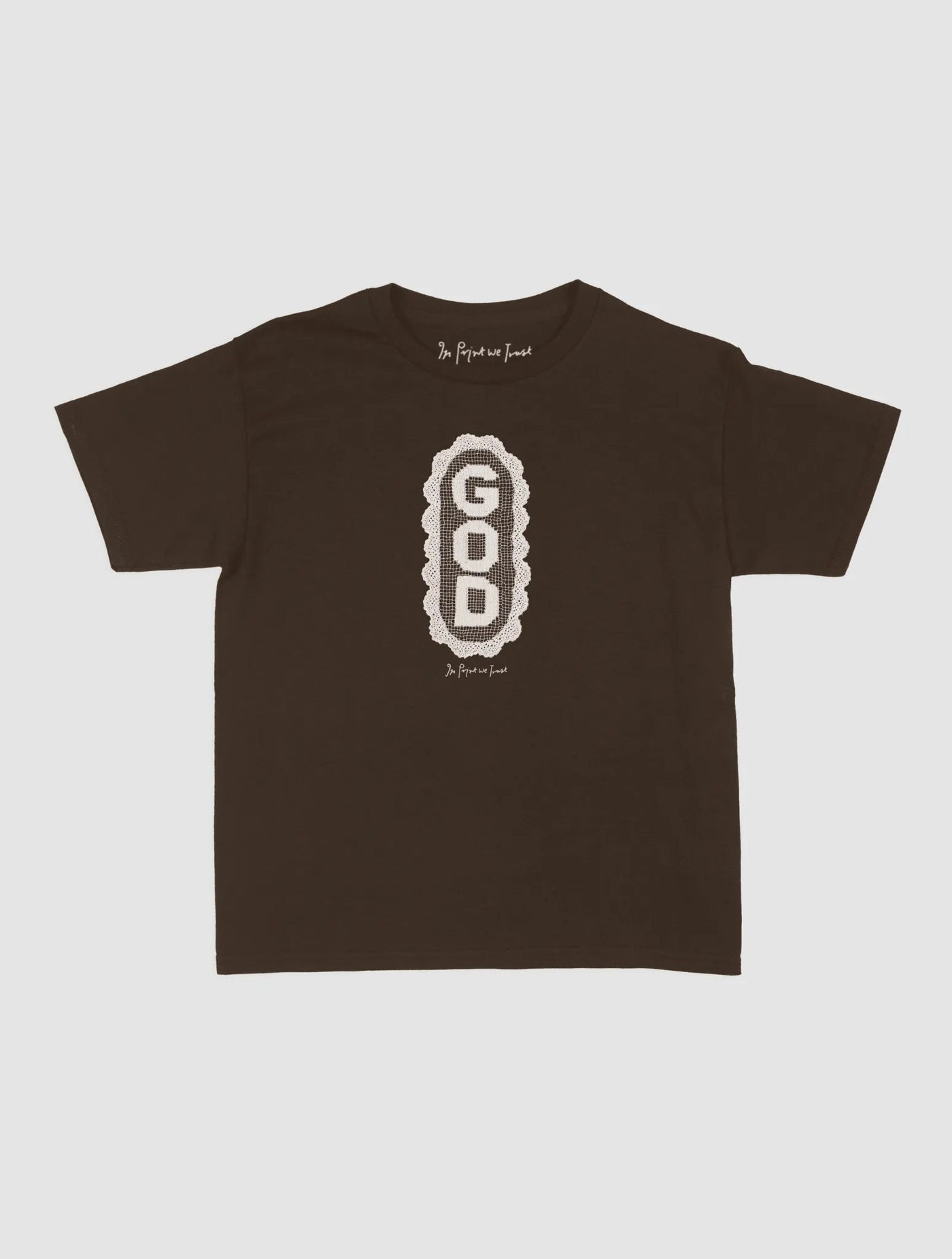 god crochet baby tee - In Print We Trust