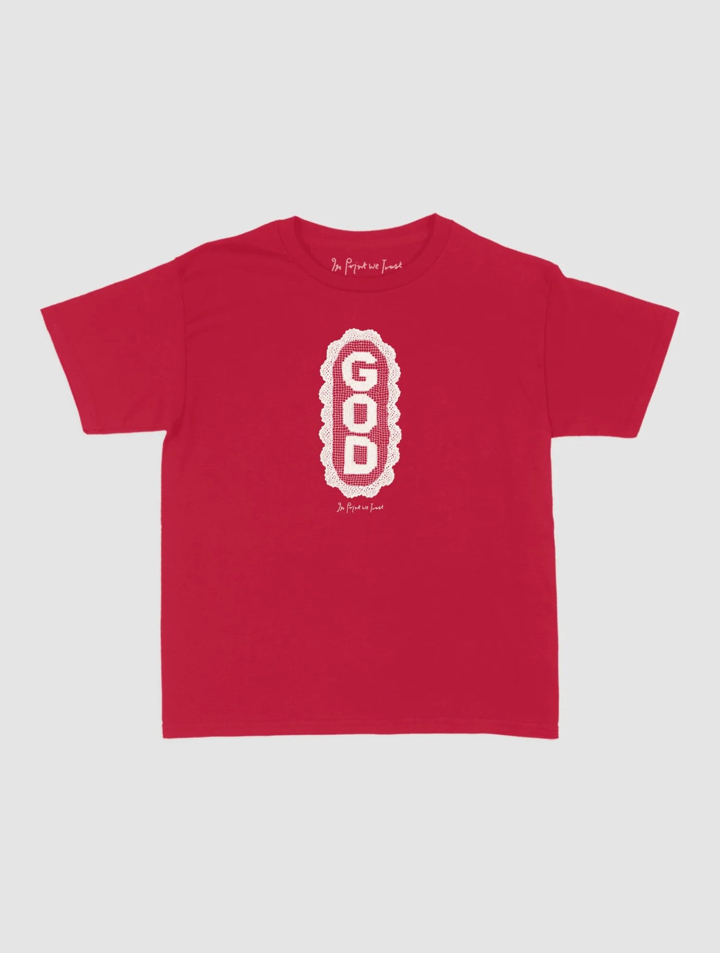 god crochet baby tee - In Print We Trust