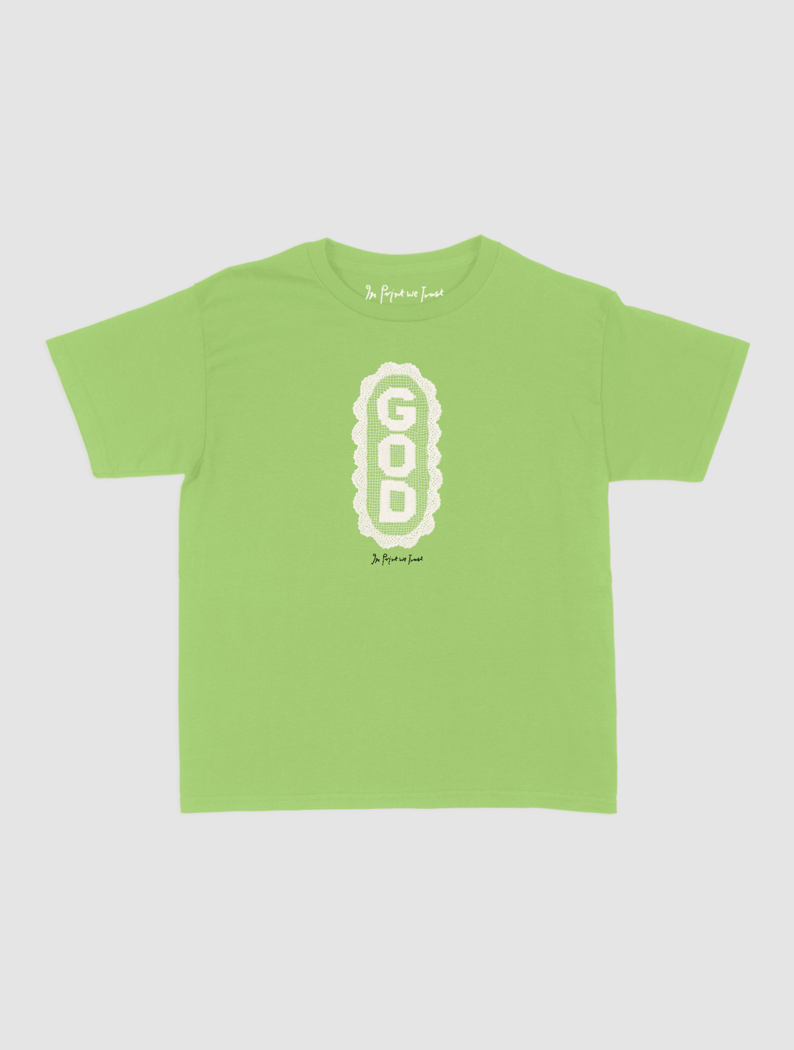 god crochet baby tee - In Print We Trust