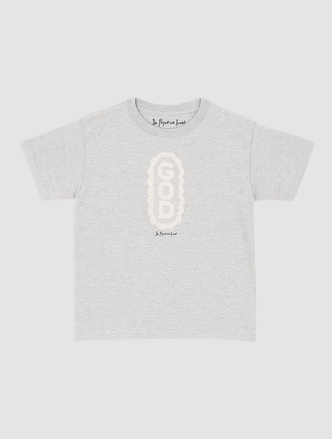 god crochet baby tee - In Print We Trust