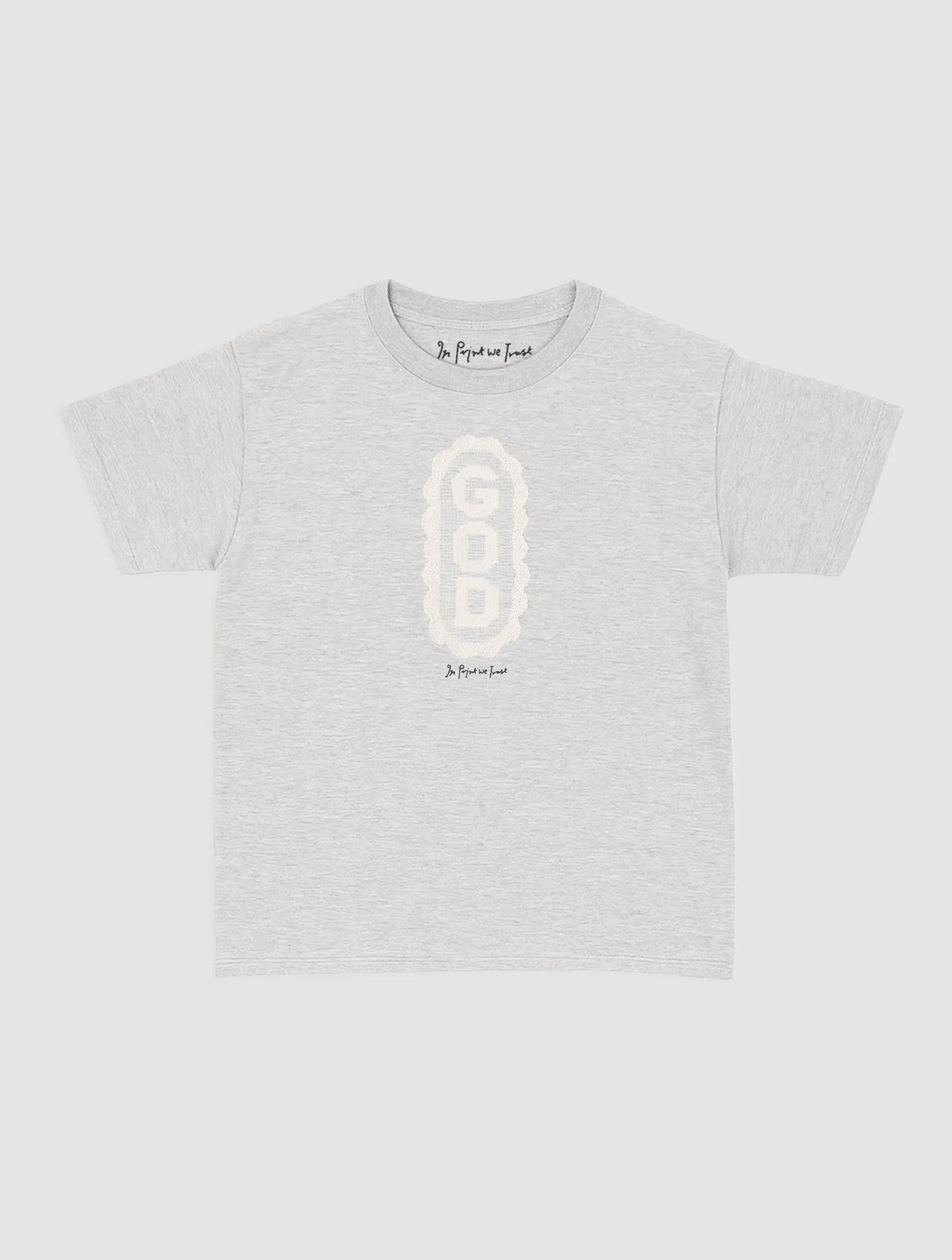 god crochet baby tee - In Print We Trust