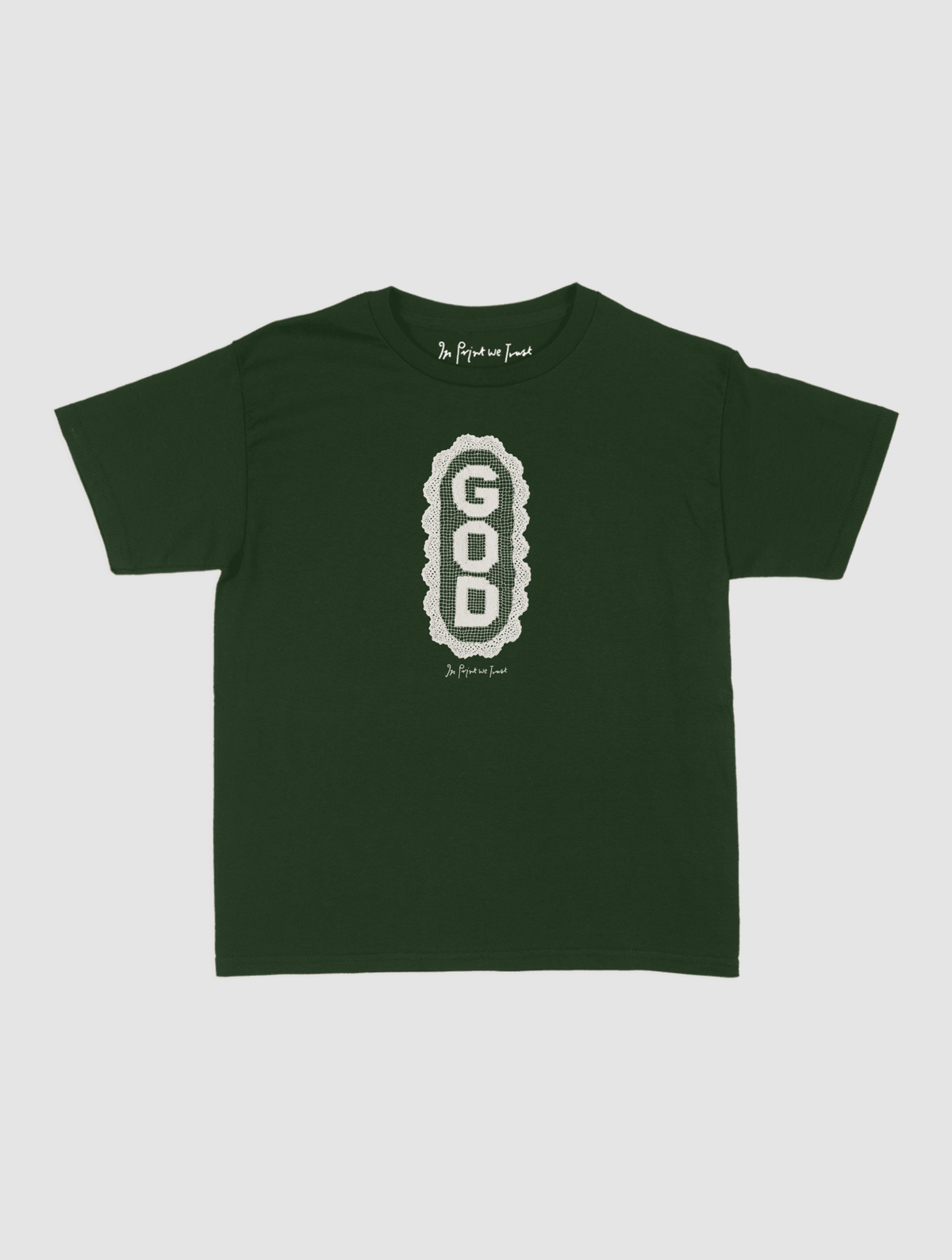god crochet baby tee - In Print We Trust