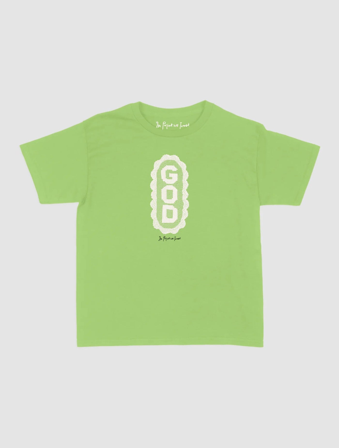 god crochet baby tee - In Print We Trust