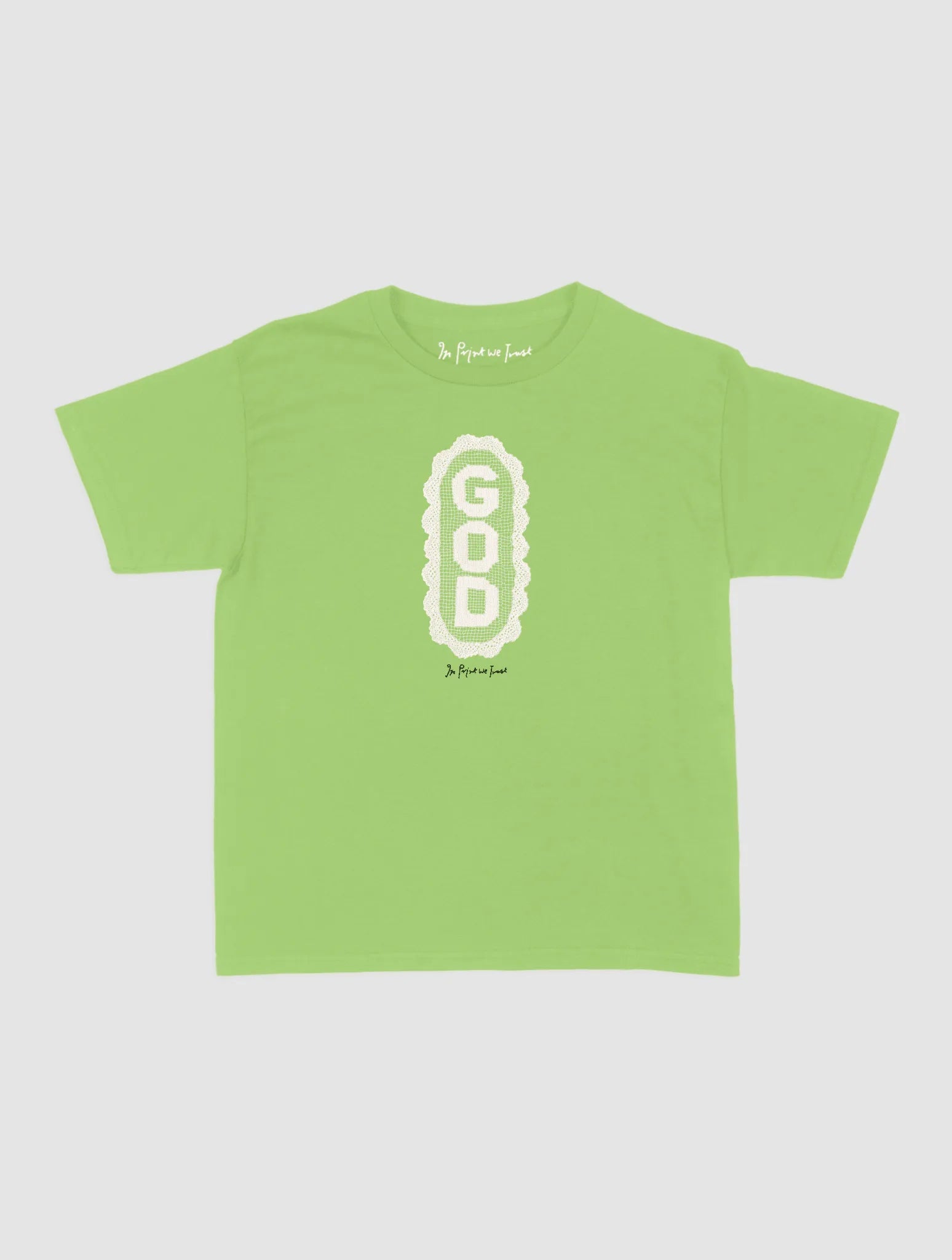 god crochet baby tee - In Print We Trust