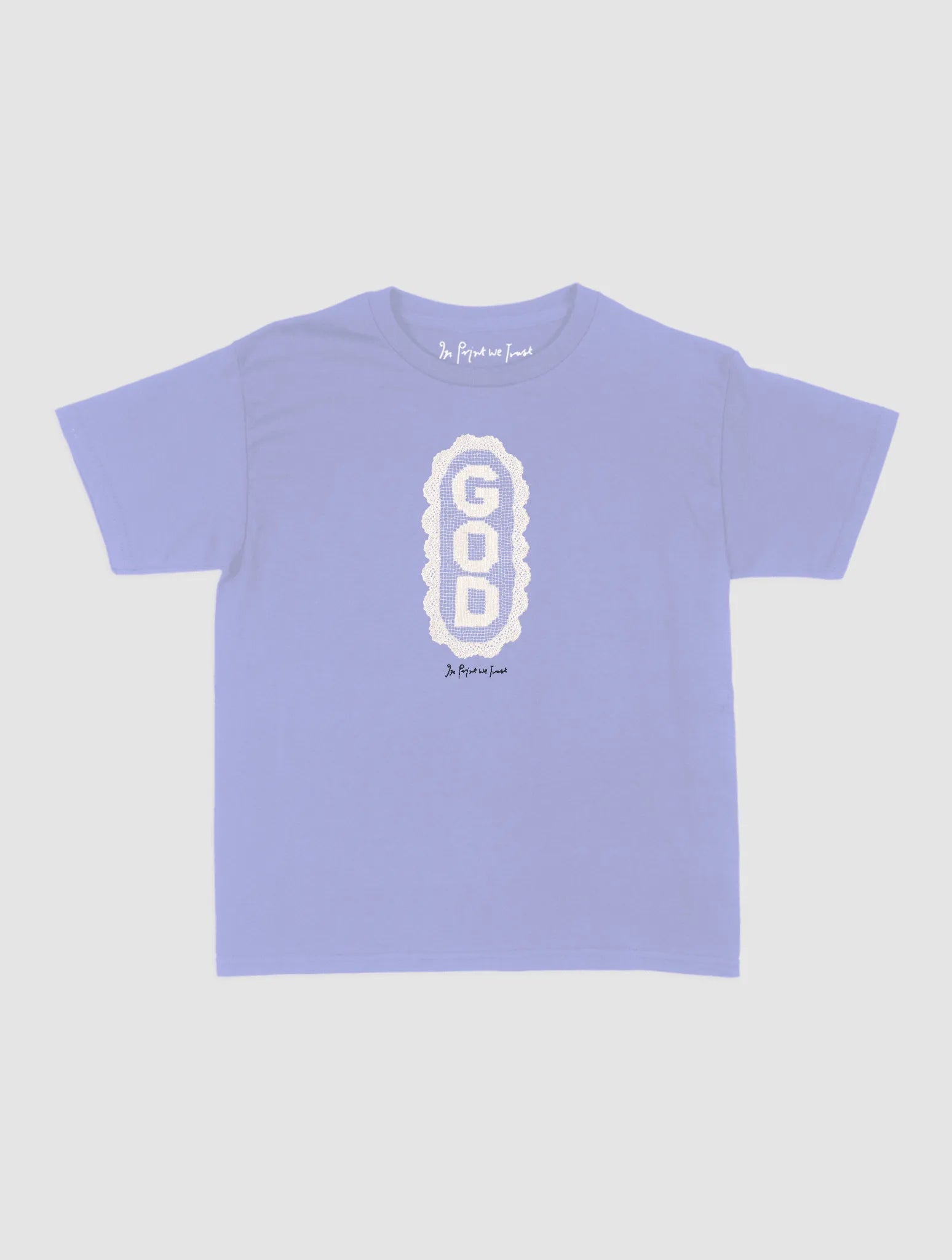 god crochet baby tee - In Print We Trust