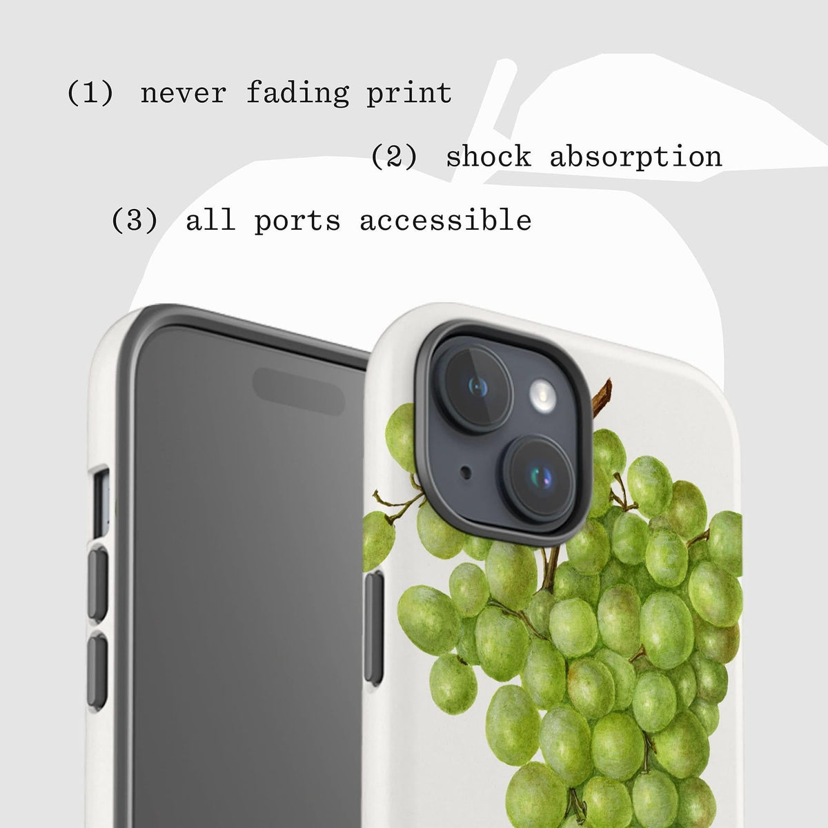 grapes tough iPhone case - In Print We Trust