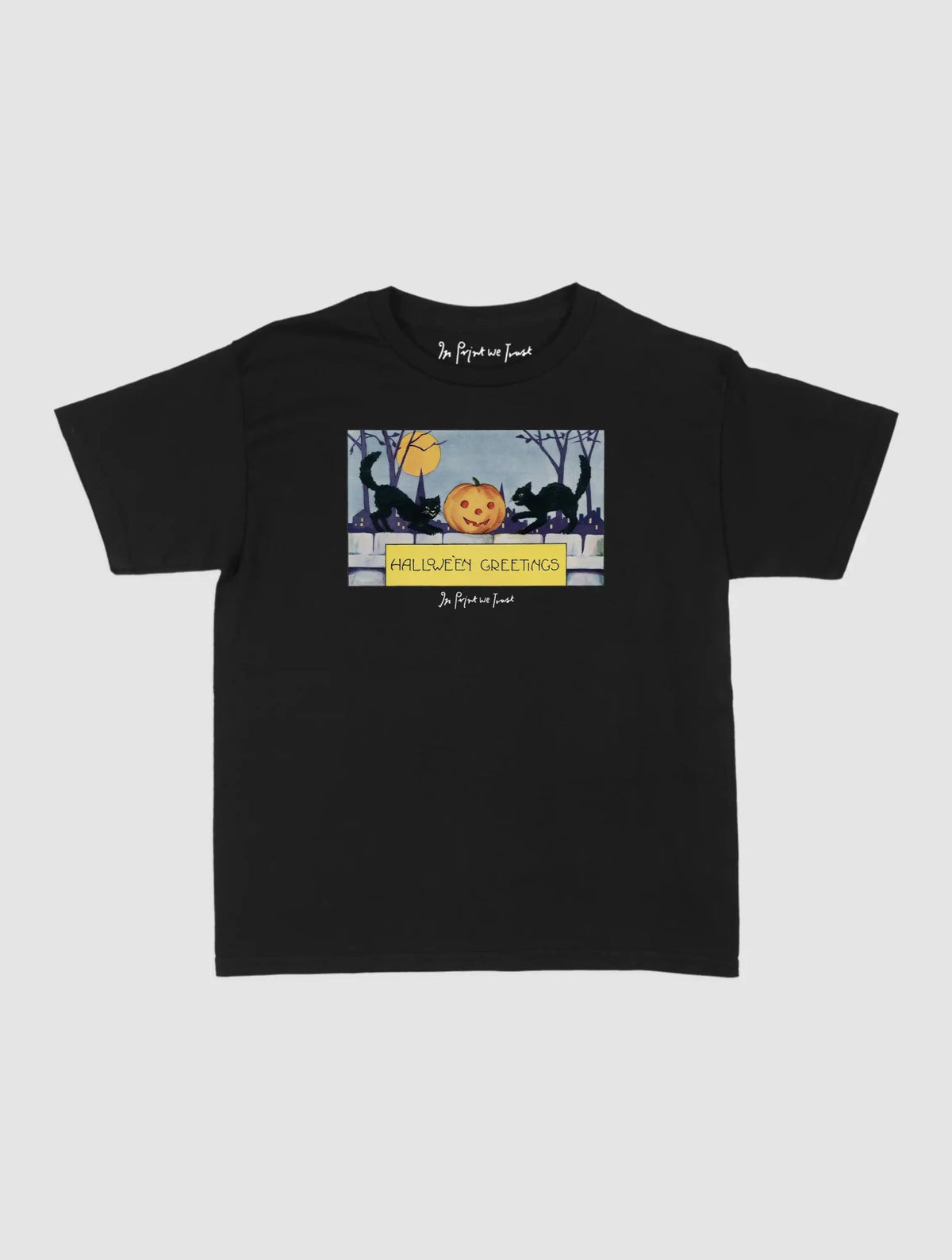 halloween greetings baby tee - In Print We Trust