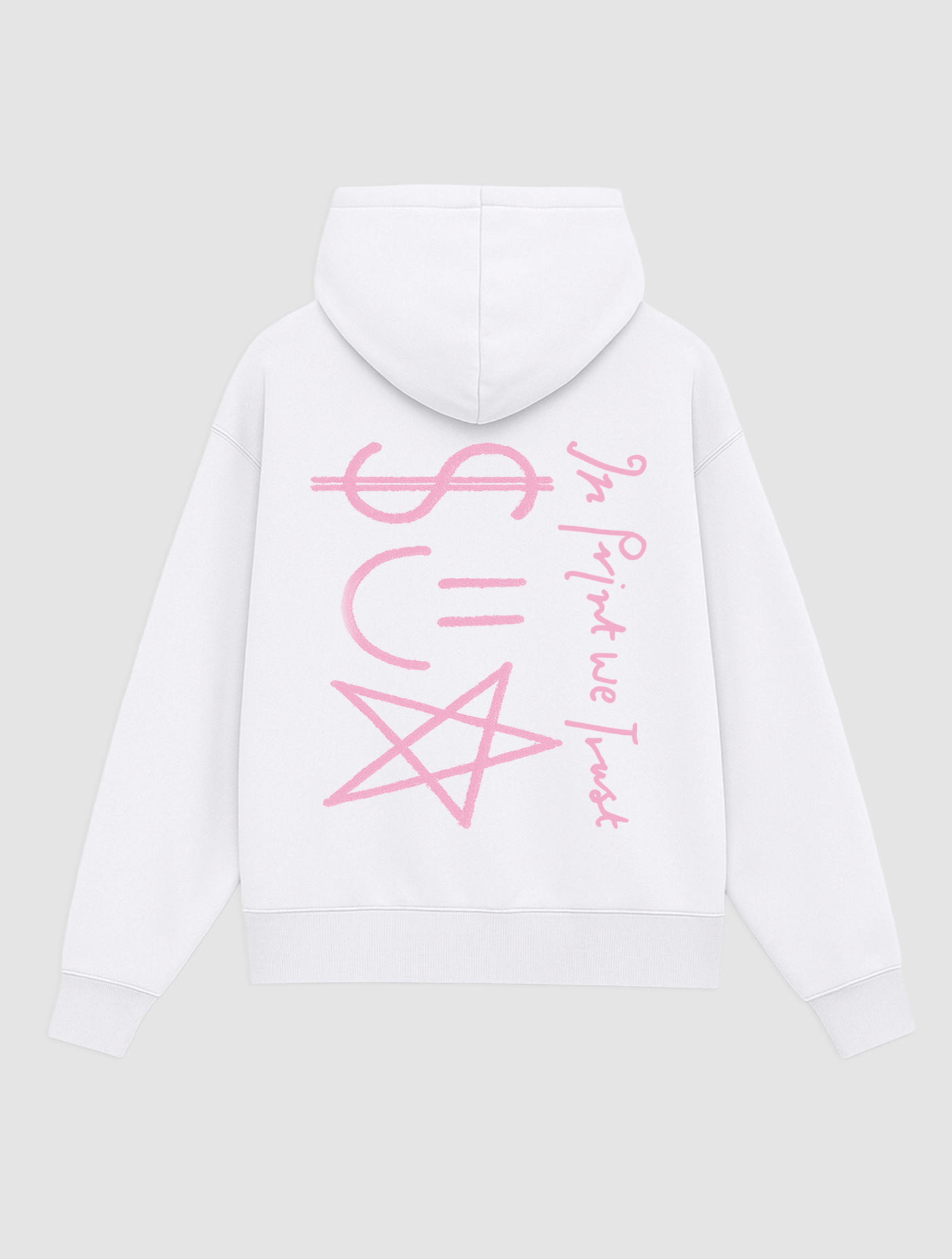 happy white hoodie - In Print We Trust