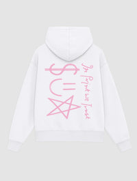 happy white hoodie - In Print We Trust