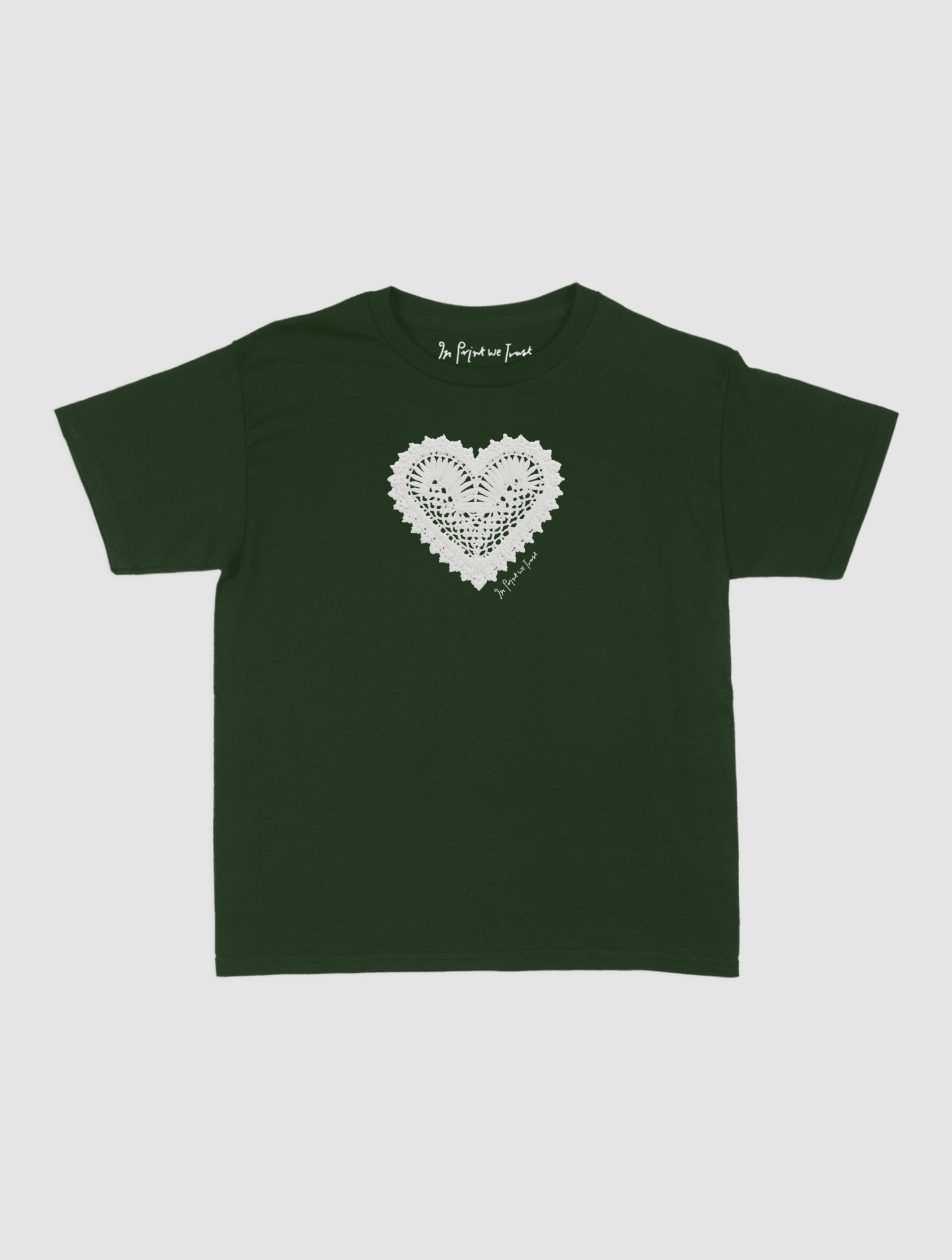 heart crochet baby tee - In Print We Trust