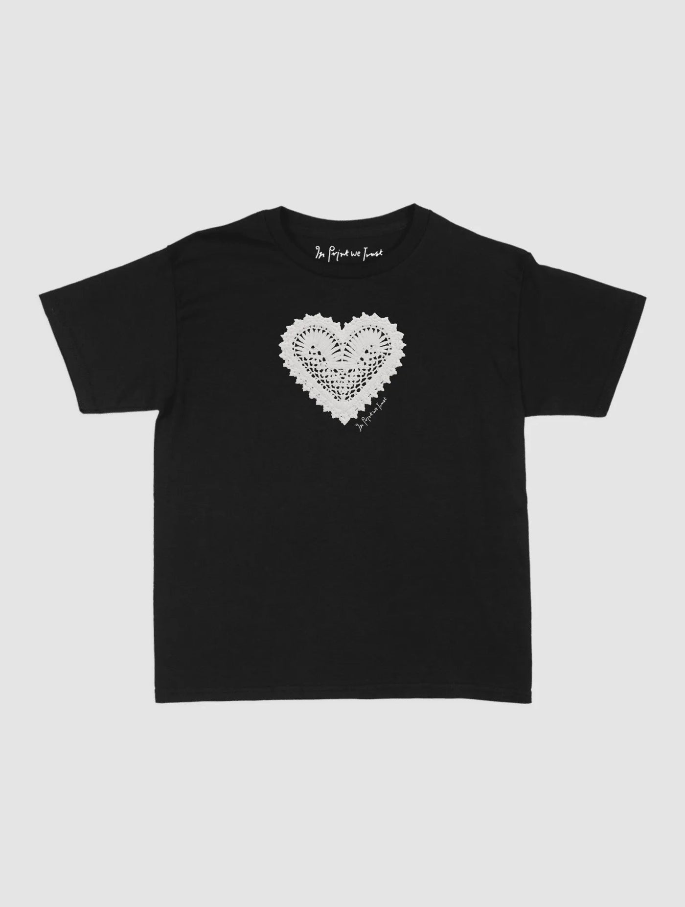 heart crochet baby tee - In Print We Trust
