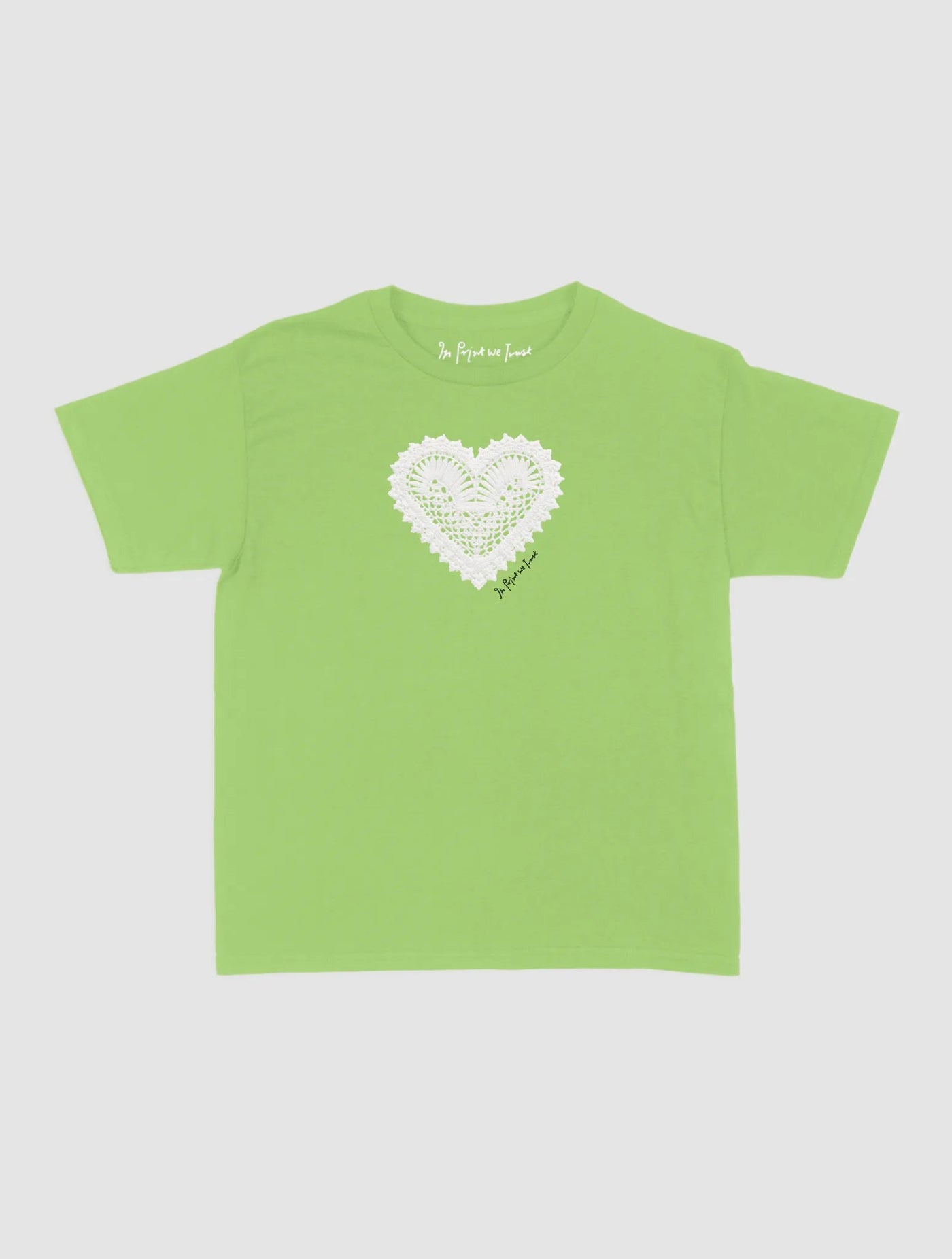 heart crochet baby tee - In Print We Trust