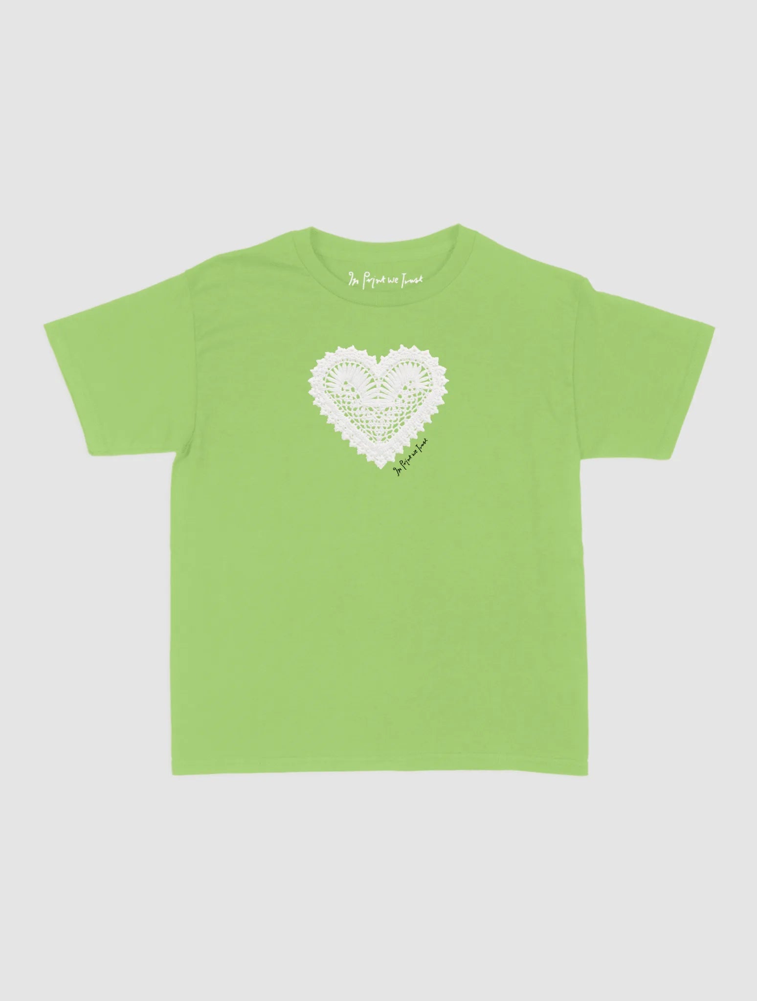 heart crochet baby tee - In Print We Trust