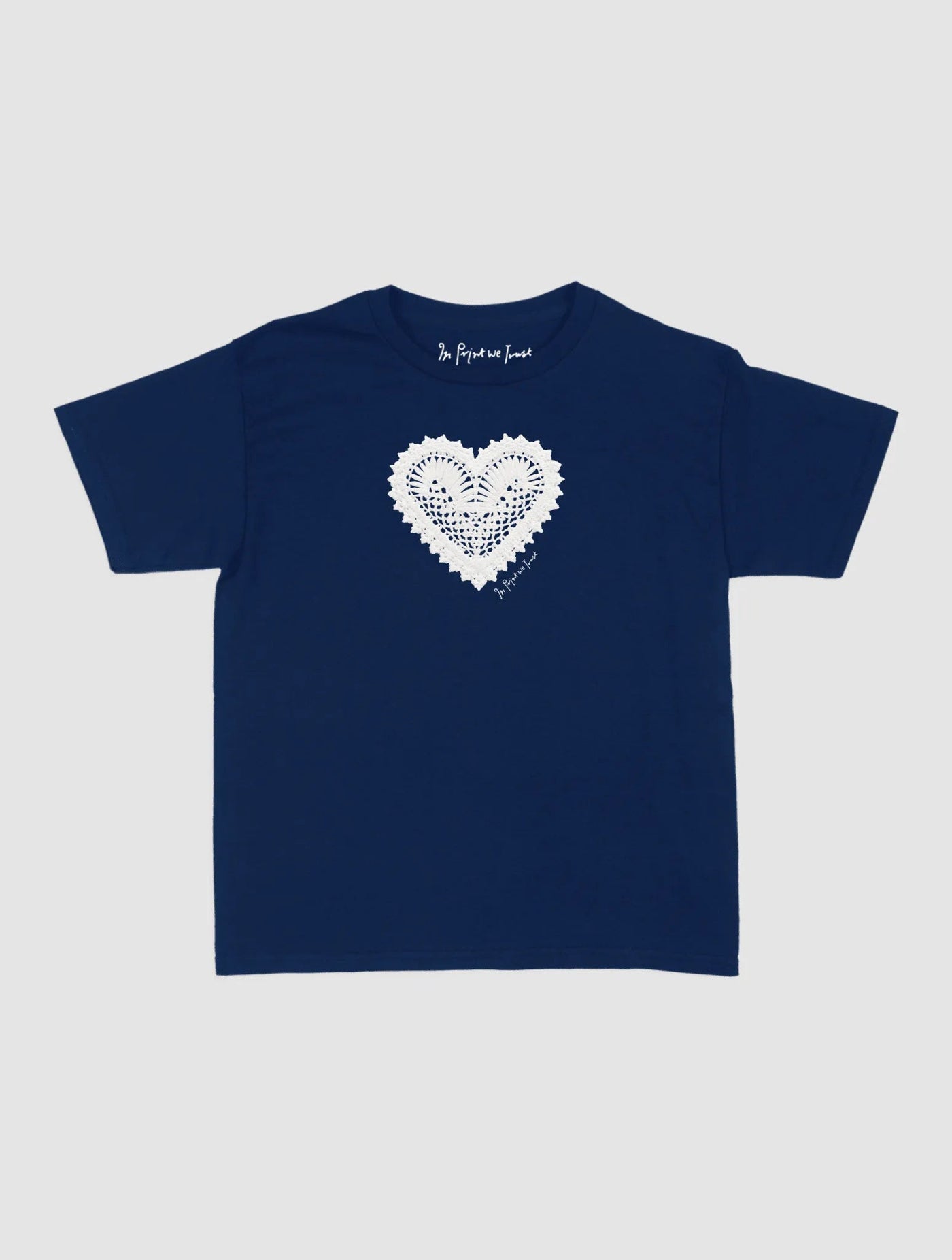 heart crochet baby tee - In Print We Trust