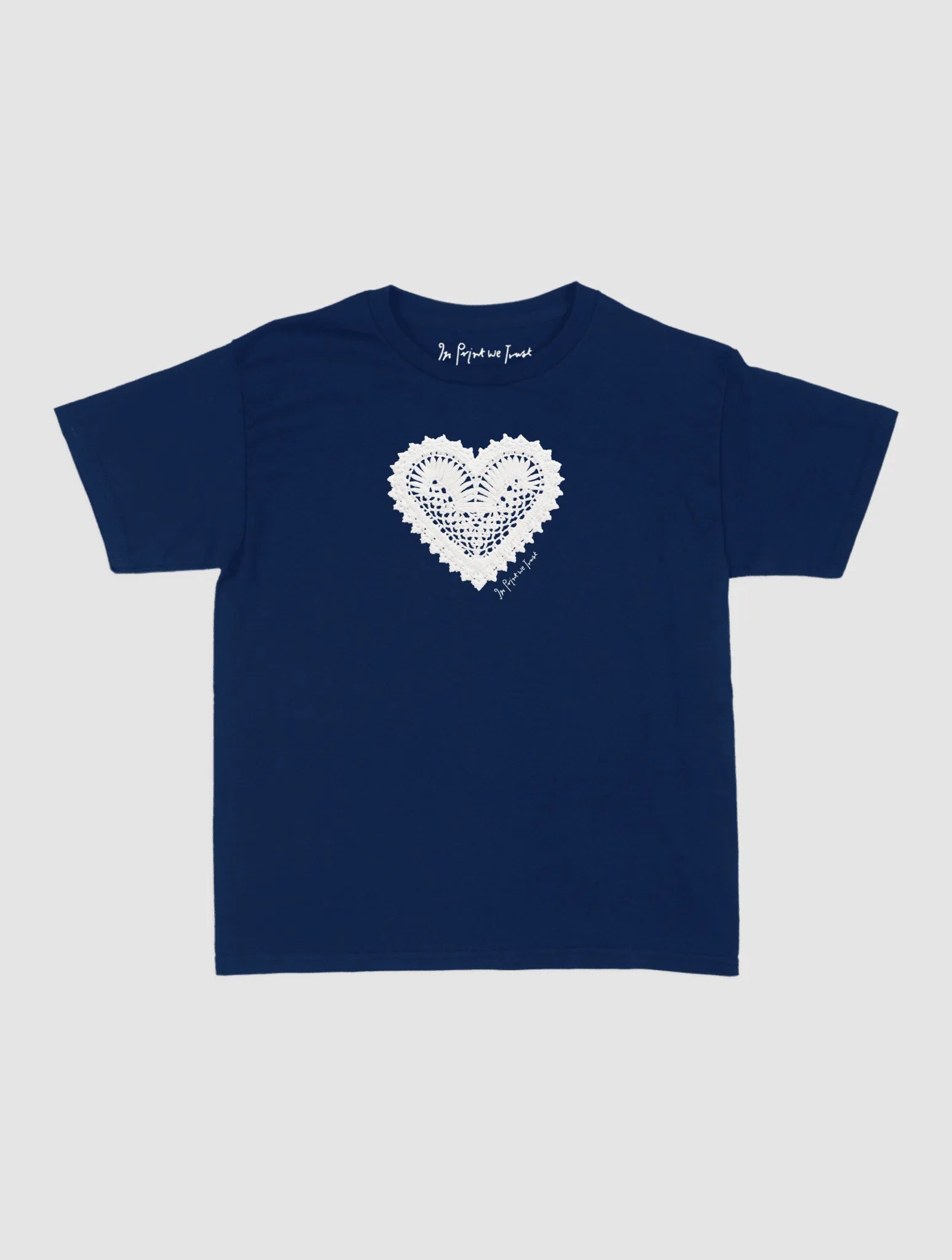 heart crochet baby tee - In Print We Trust