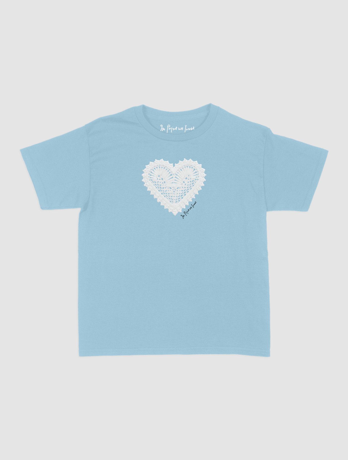 heart crochet baby tee - In Print We Trust