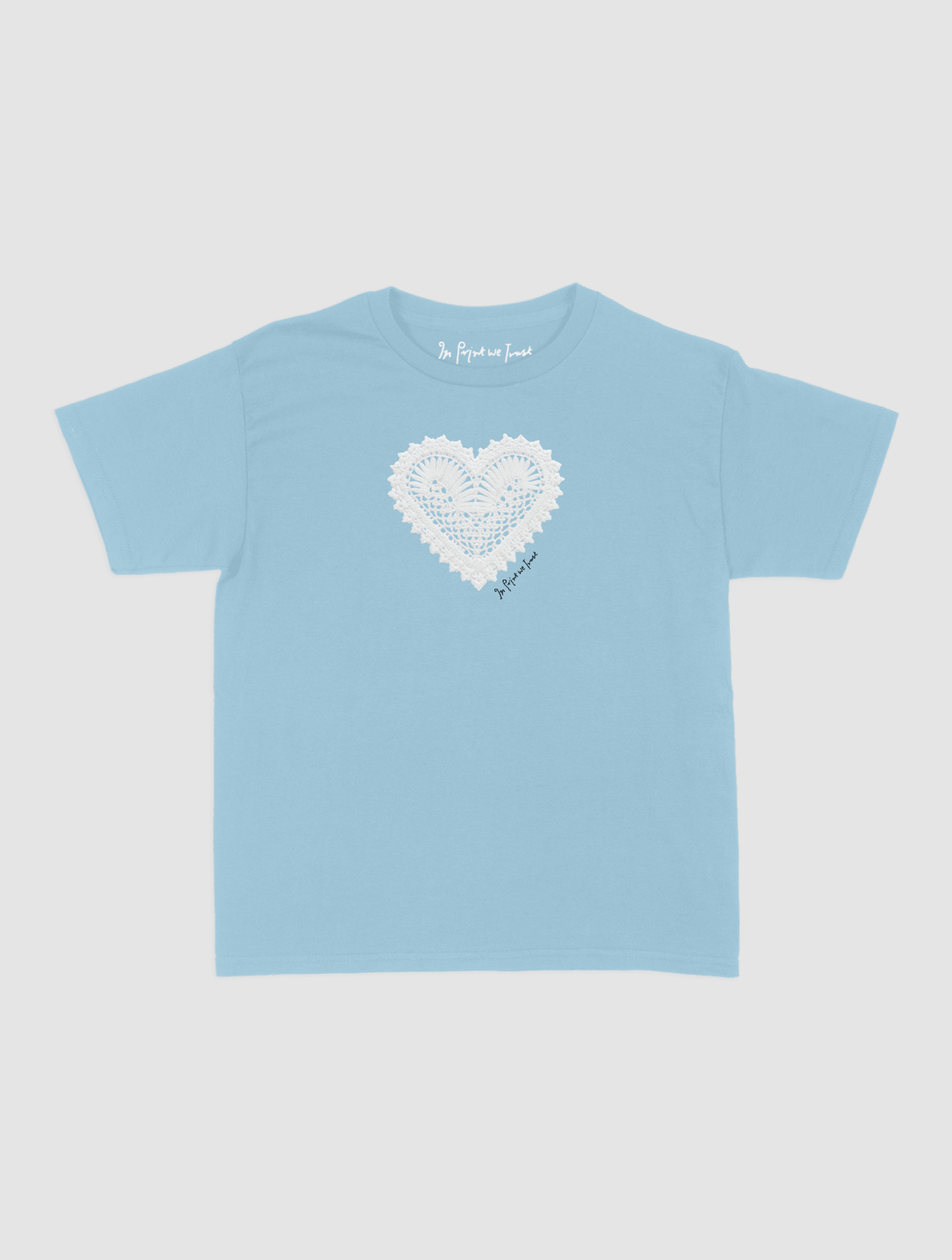 heart crochet baby tee - In Print We Trust