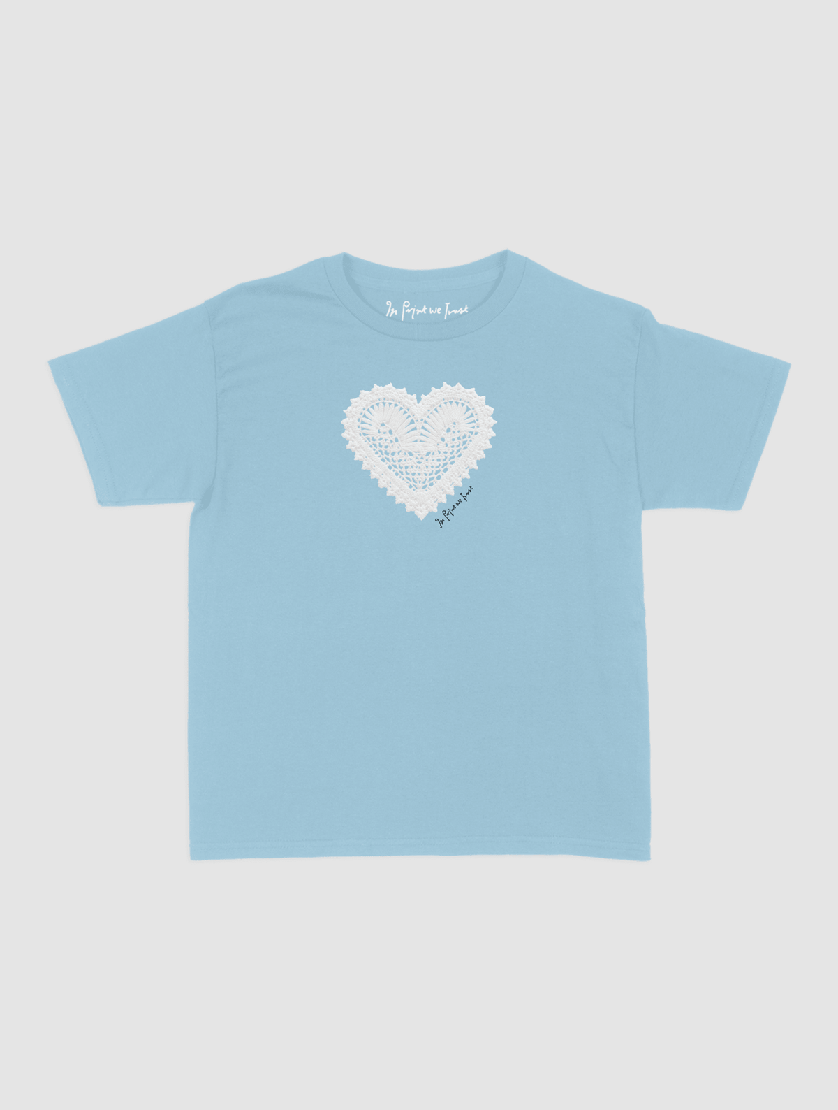 heart crochet baby tee - In Print We Trust