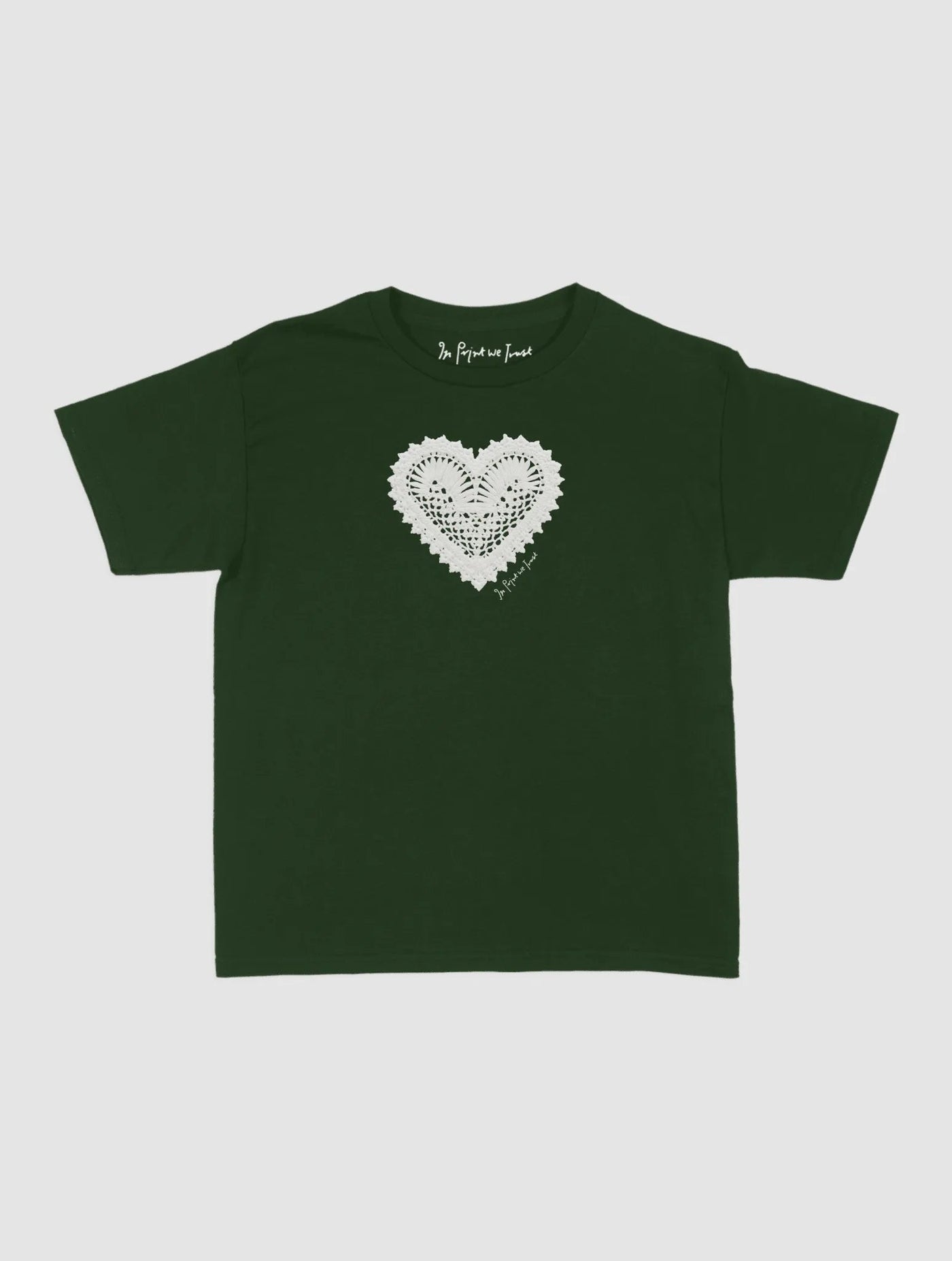 heart crochet baby tee - In Print We Trust