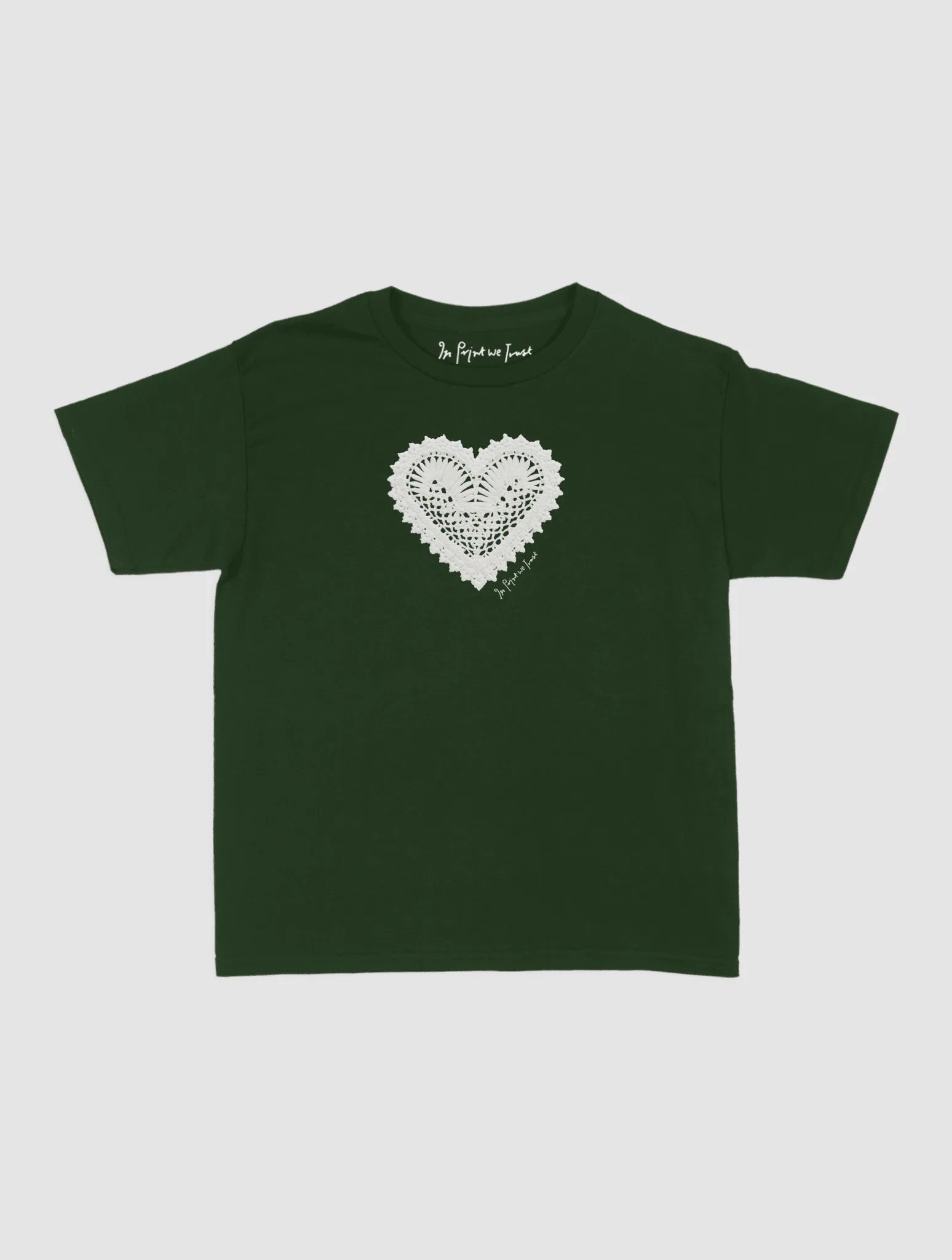 heart crochet baby tee - In Print We Trust
