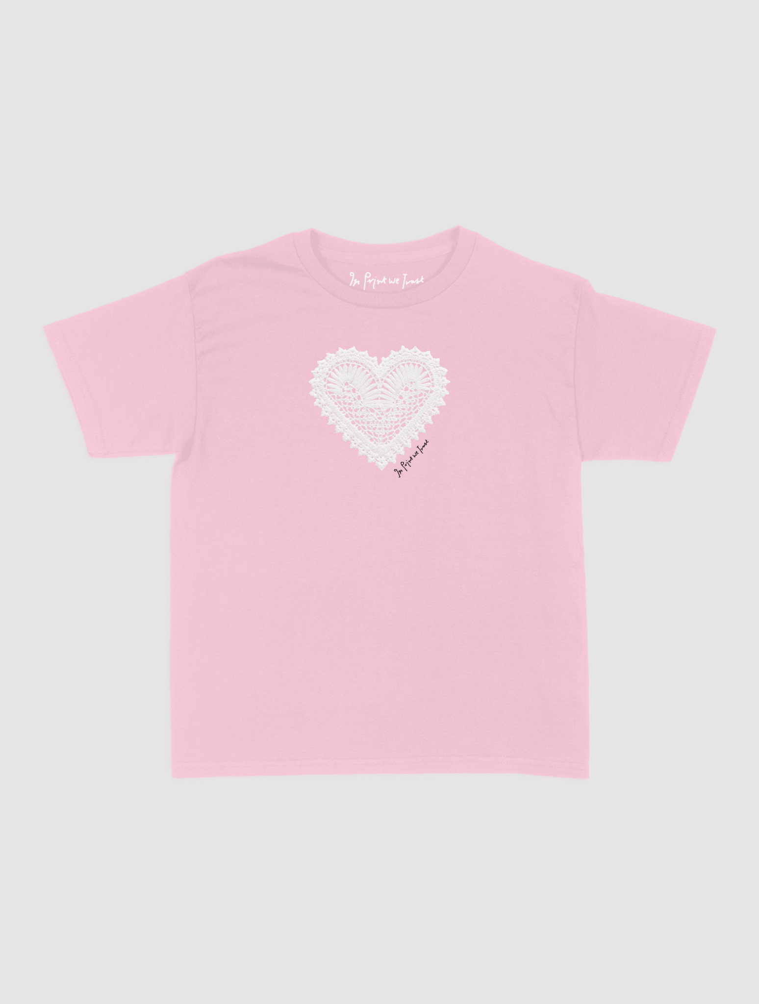 heart crochet baby tee - In Print We Trust