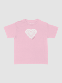 heart crochet baby tee - In Print We Trust