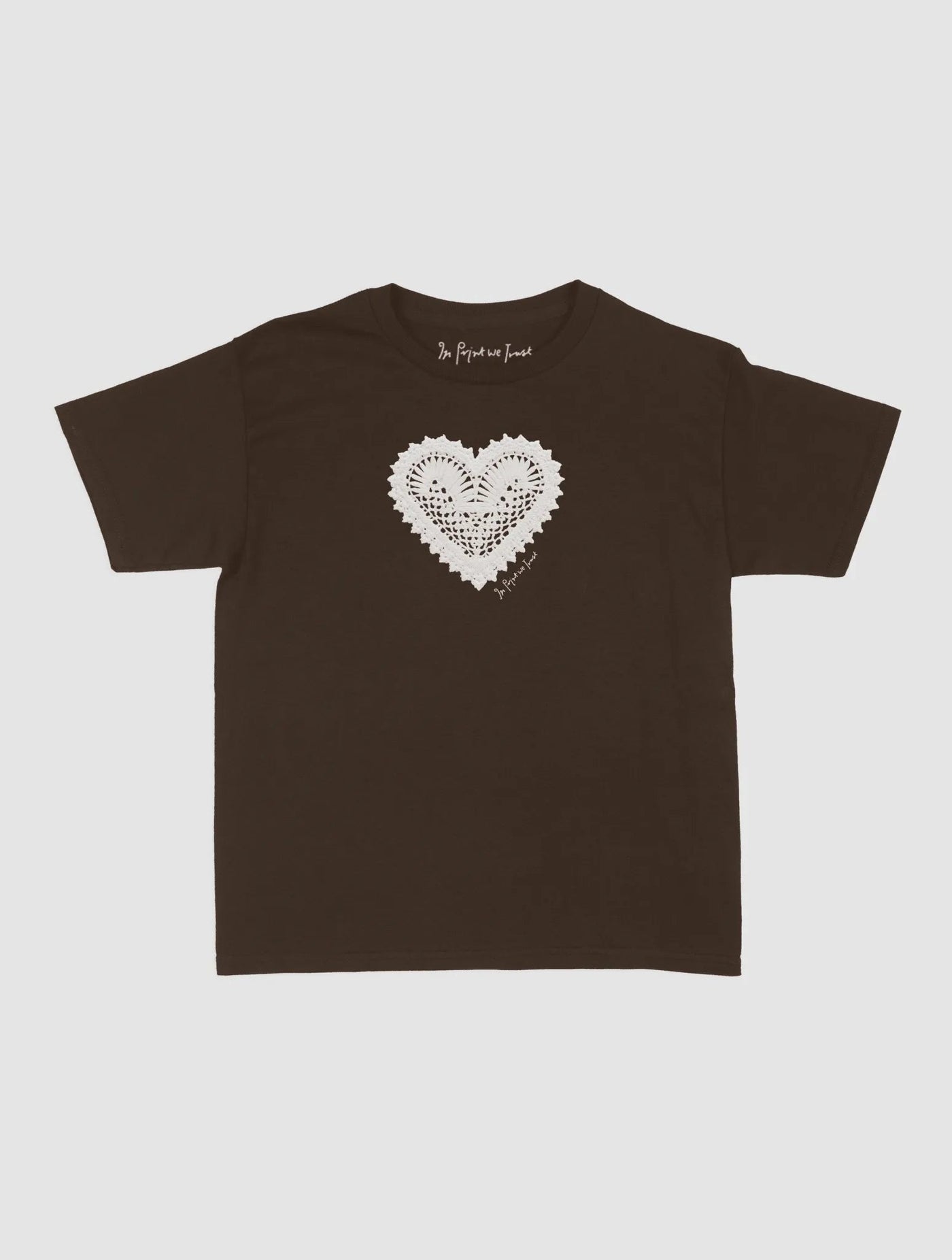 heart crochet baby tee - In Print We Trust