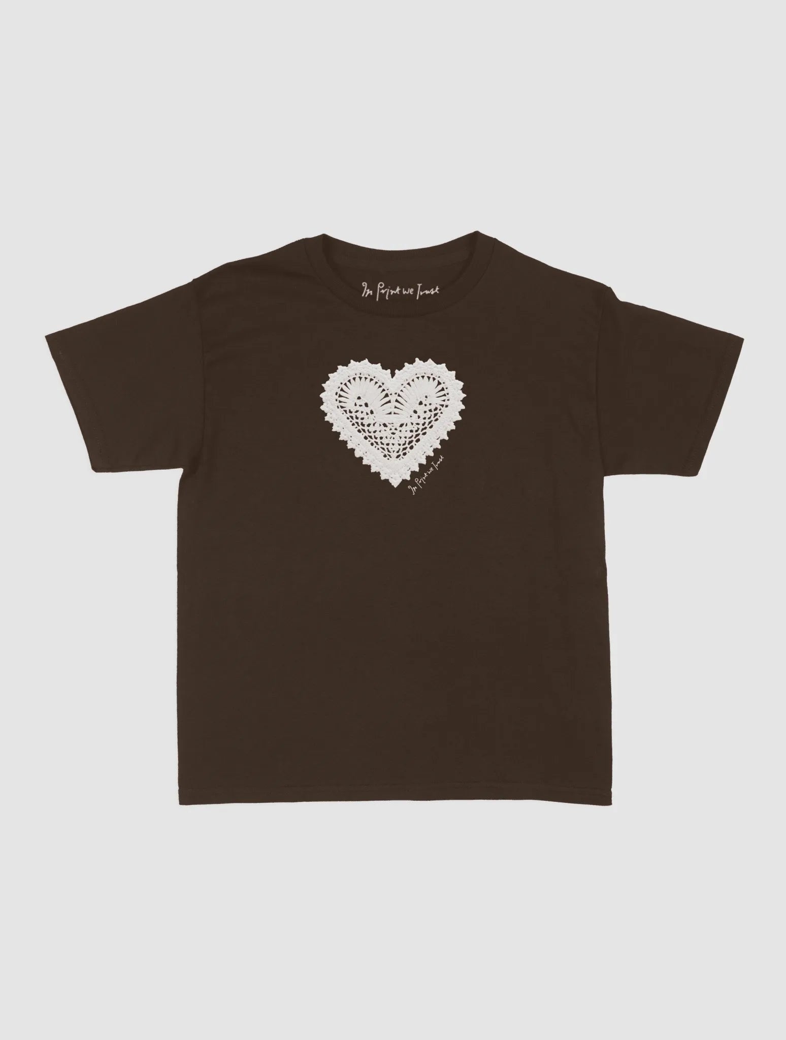 heart crochet baby tee - In Print We Trust