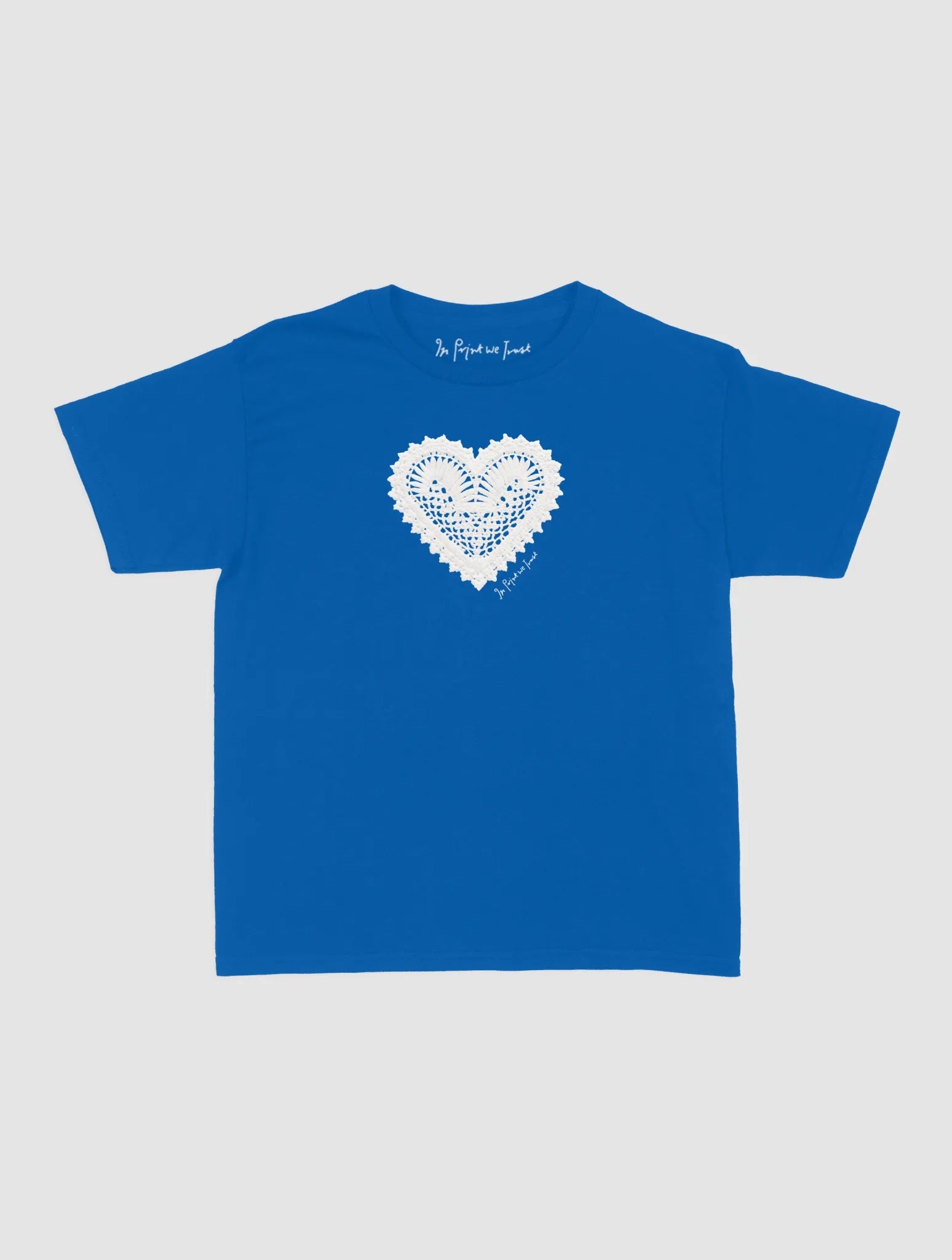 heart crochet baby tee - In Print We Trust