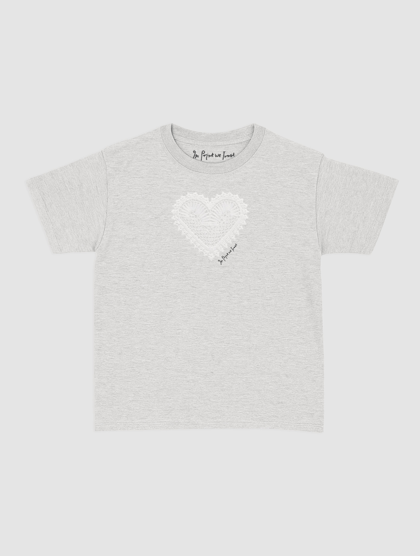 heart crochet baby tee - In Print We Trust