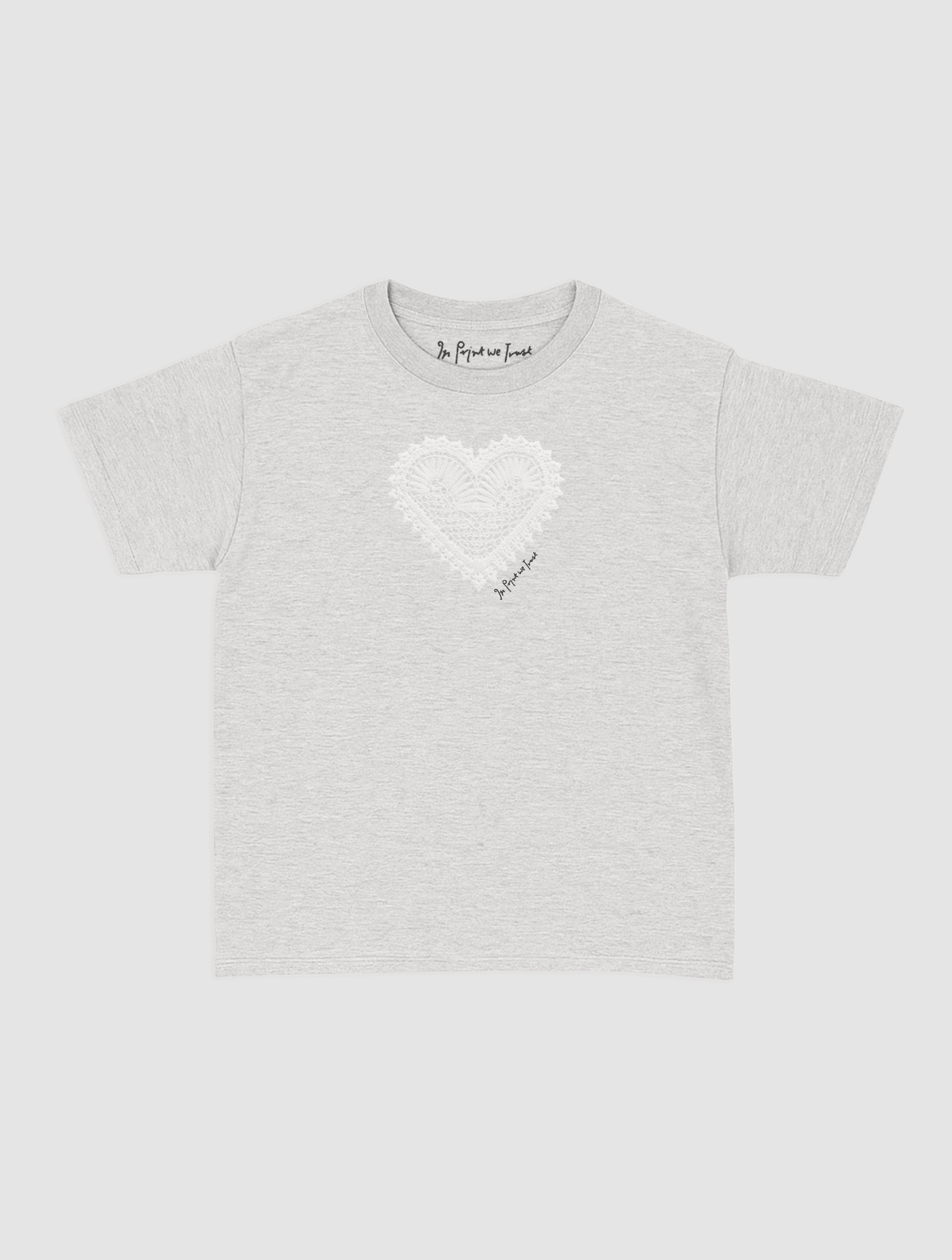 heart crochet baby tee - In Print We Trust