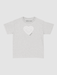 heart crochet baby tee - In Print We Trust