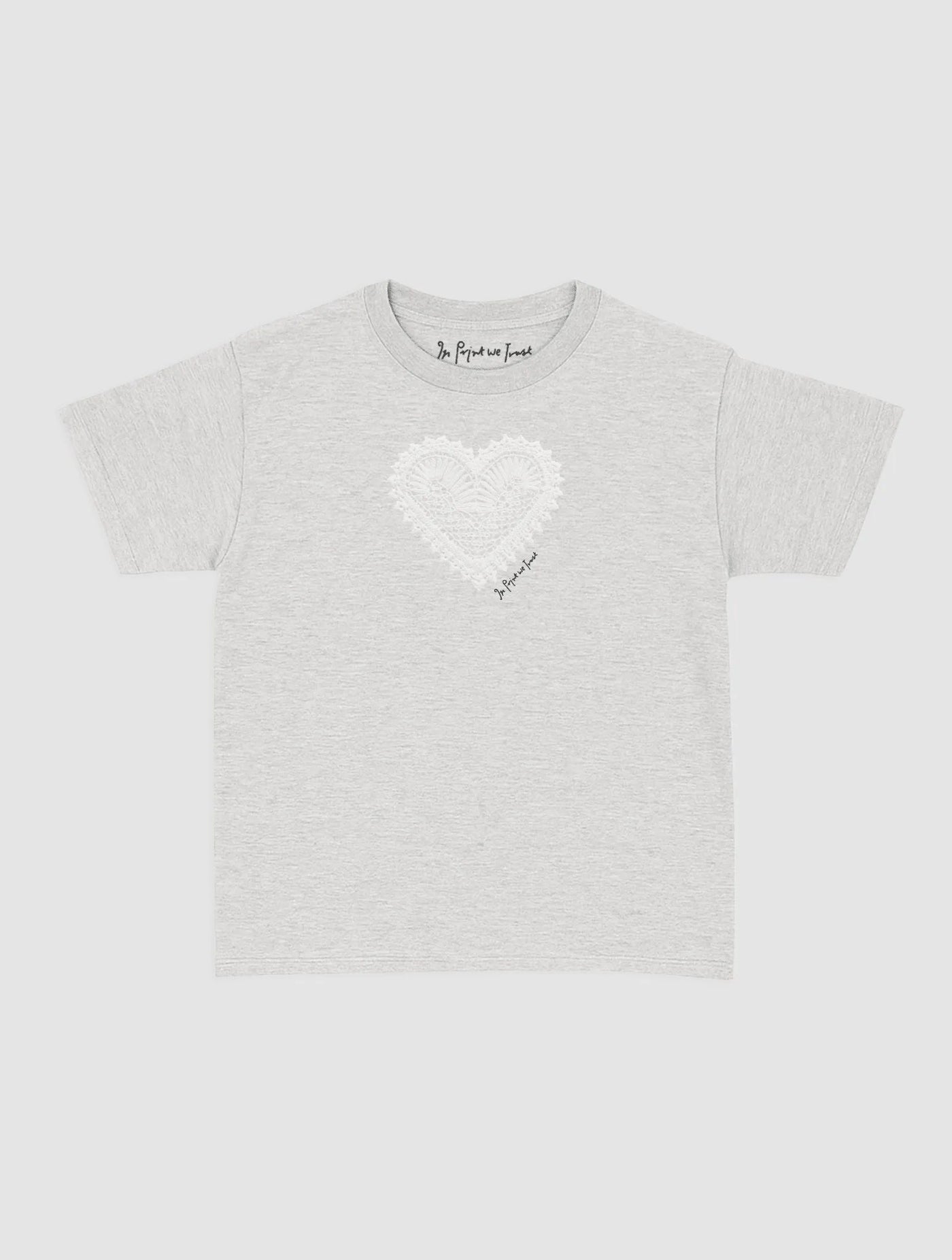 heart crochet baby tee - In Print We Trust