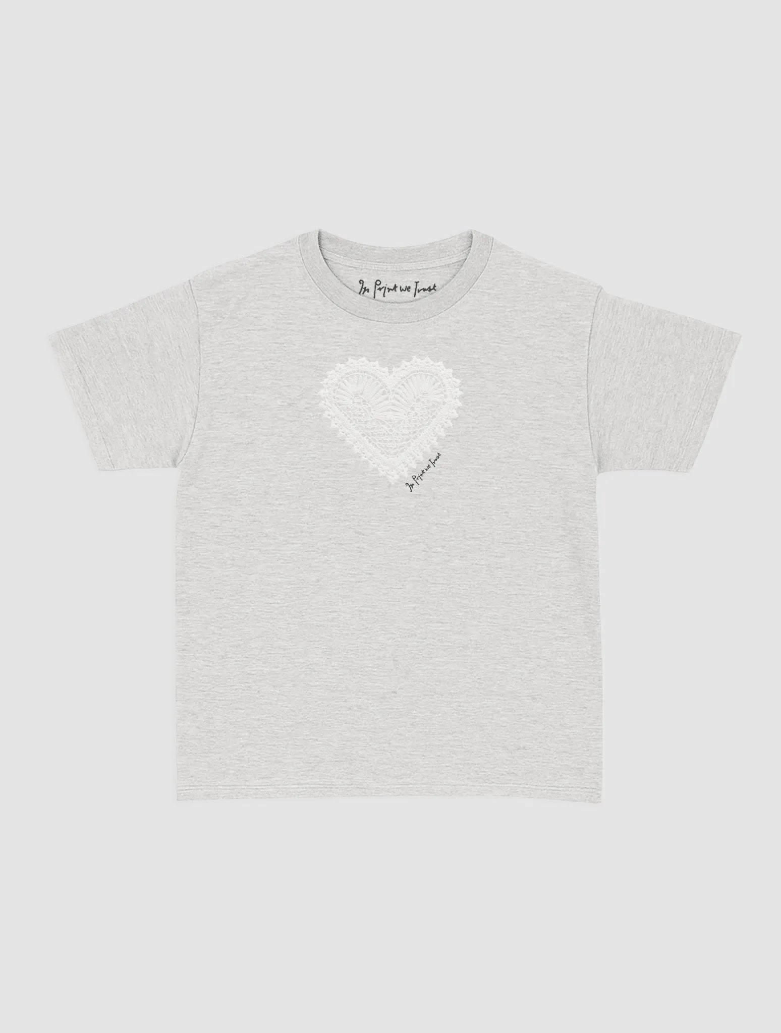 heart crochet baby tee - In Print We Trust