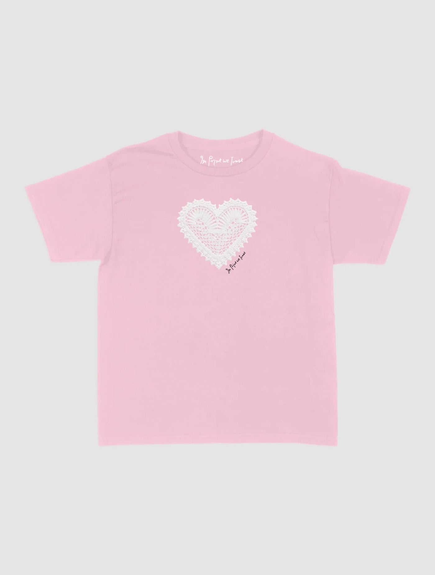 heart crochet baby tee - In Print We Trust