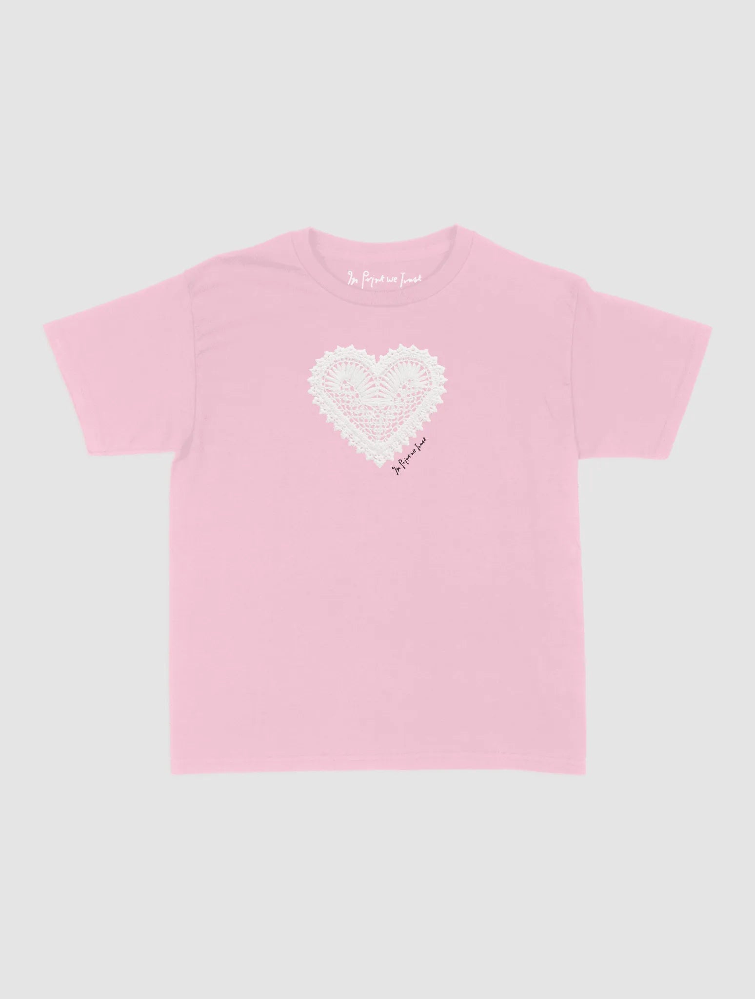 heart crochet baby tee - In Print We Trust