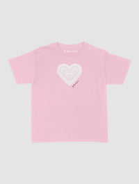 heart crochet baby tee - In Print We Trust